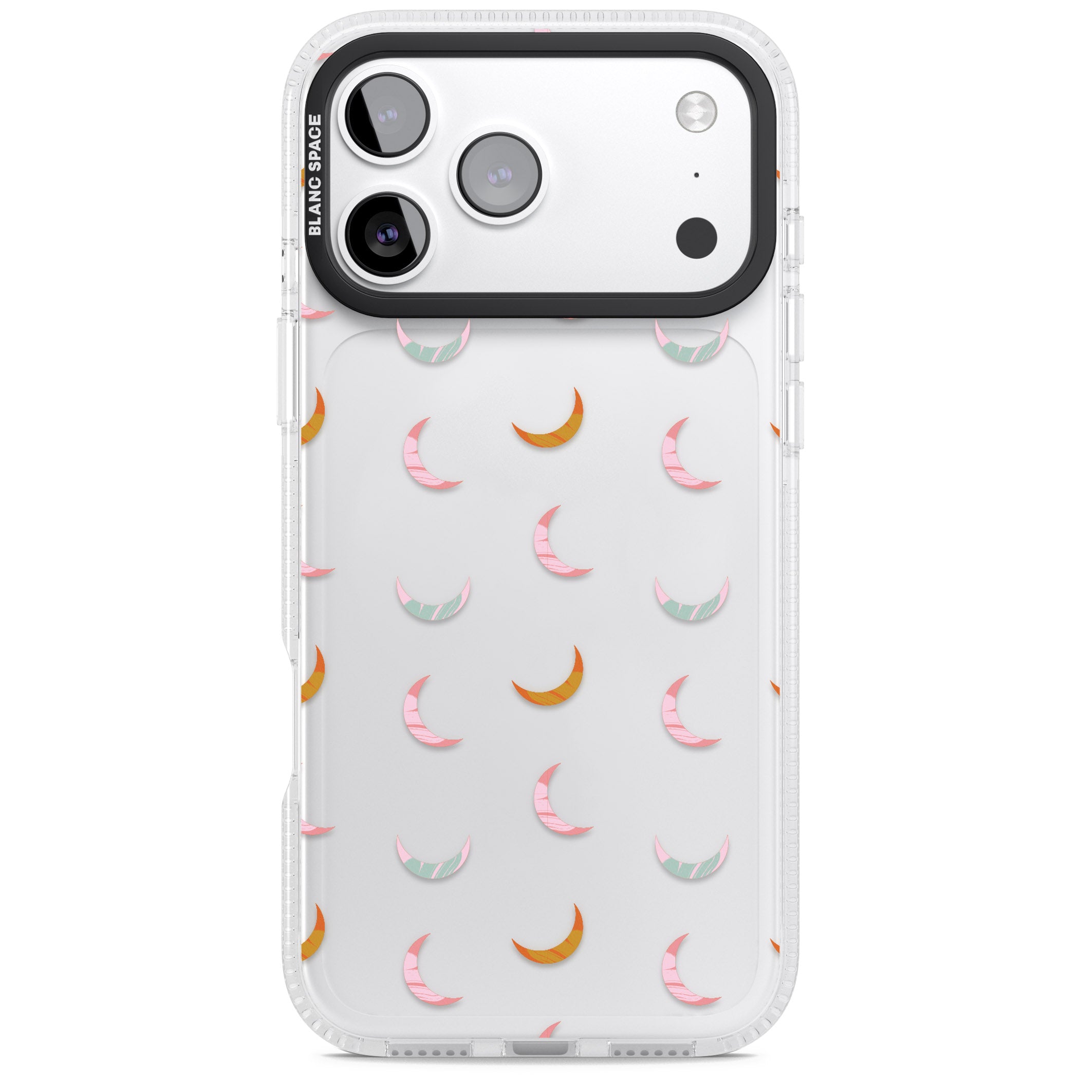 Colourful Crescent Moons iPhone 17 Pro Max Impact Air Clear Phone Case