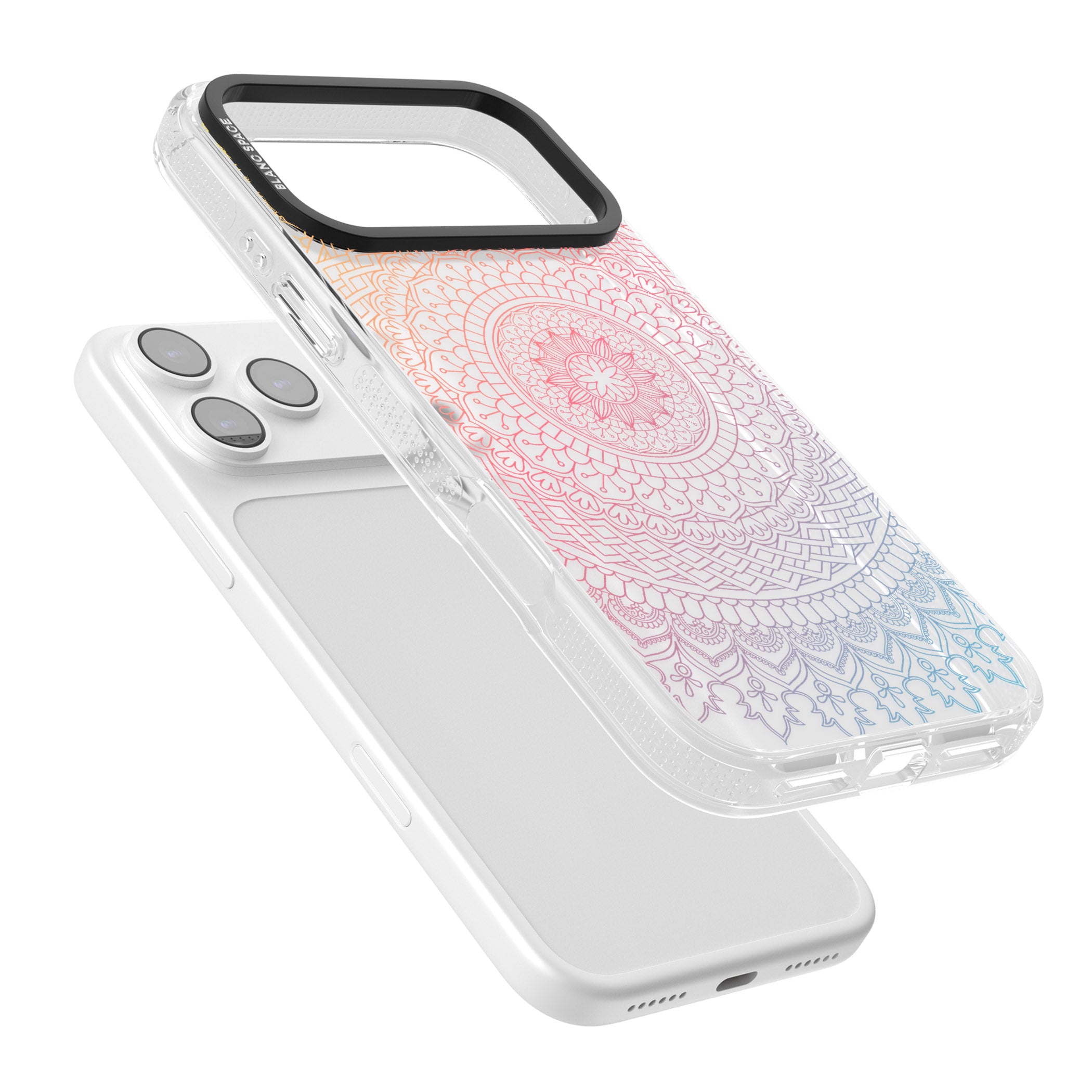 Rainbow Mandala iPhone 17 Pro Max Impact Air Clear Phone Case Colours
