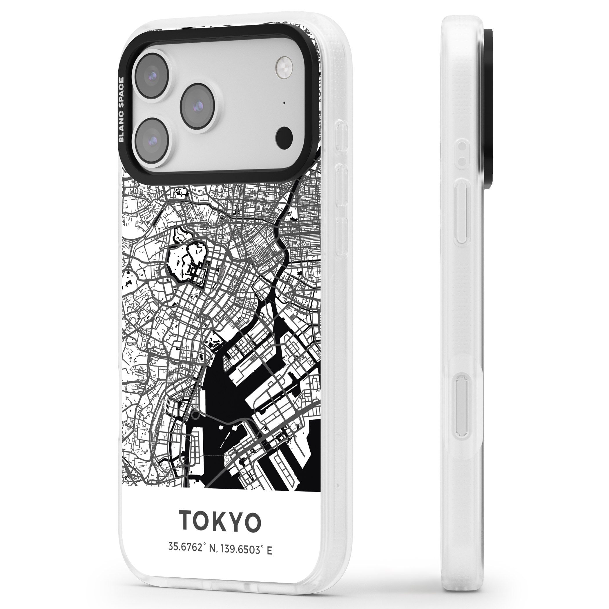 Tokyo Map iPhone 17 Pro Max Impact Air Clear Phone Case Side Profile