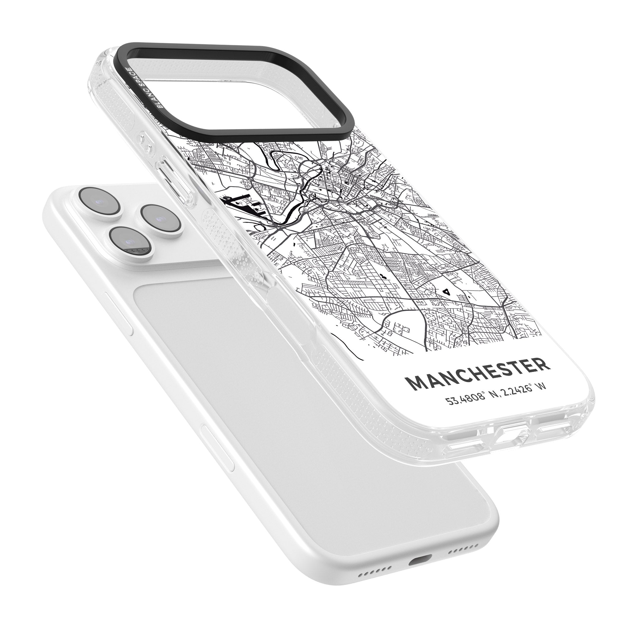 Manchester Map iPhone 17 Pro Max Impact Air Clear Phone Case Colours