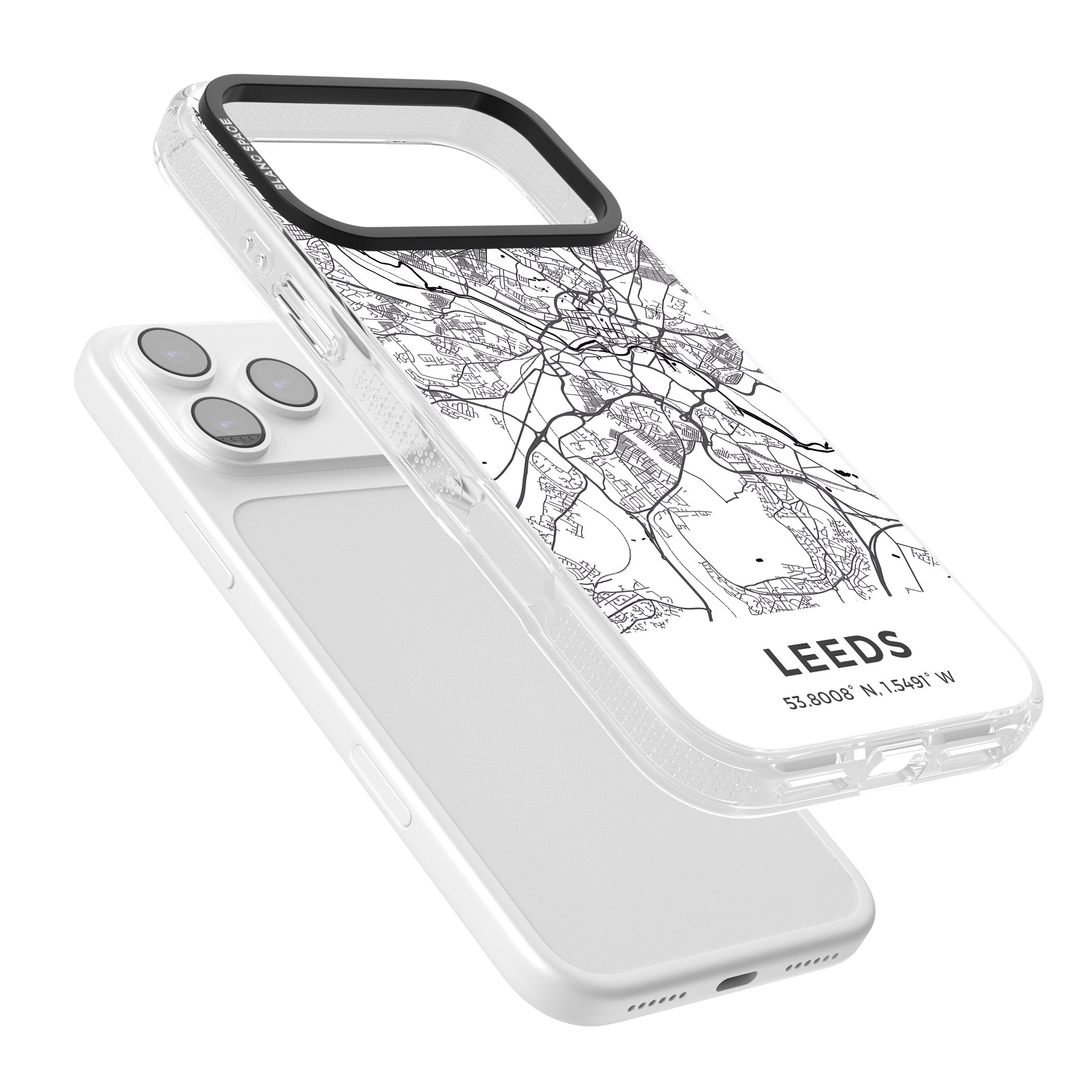 Leeds Map iPhone 17 Pro Max Impact Air Clear Phone Case Colours