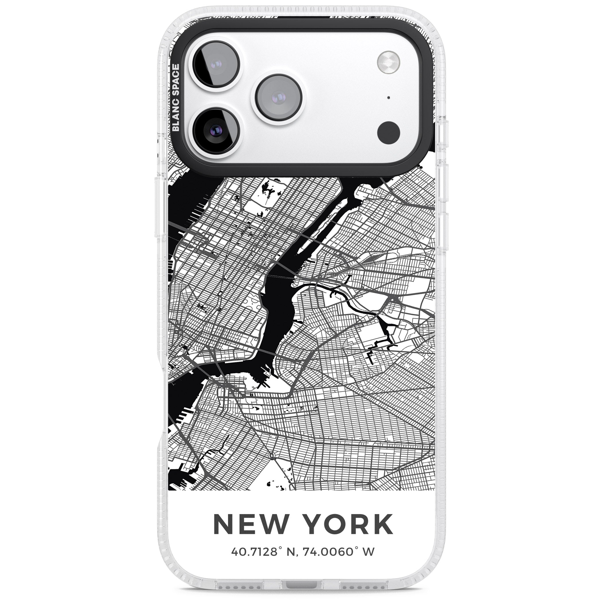 New York Map iPhone 17 Pro Max Impact Air Clear Phone Case