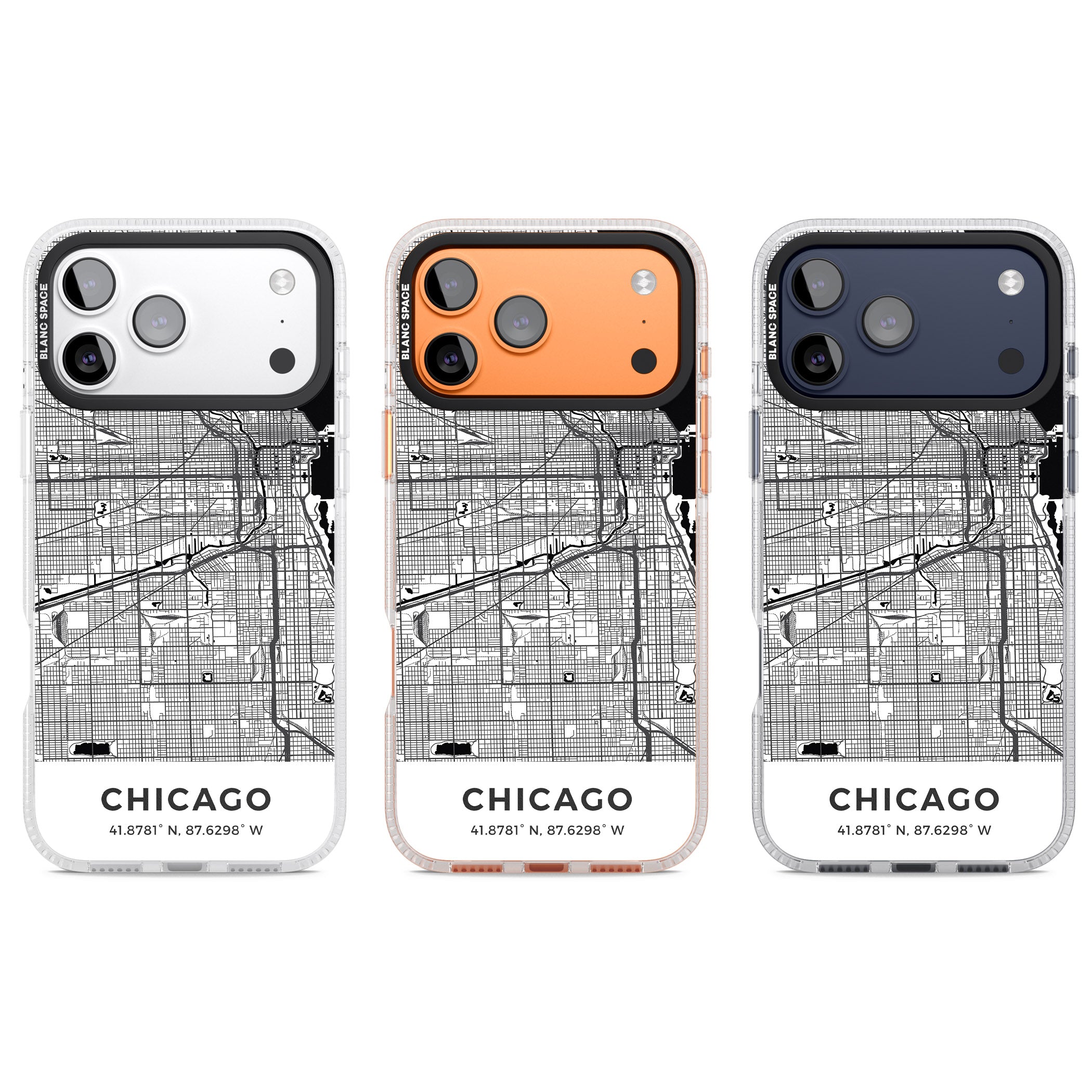Chicago Map iPhone 17 Pro Impact Air Clear Phone Case APT Impact Protection