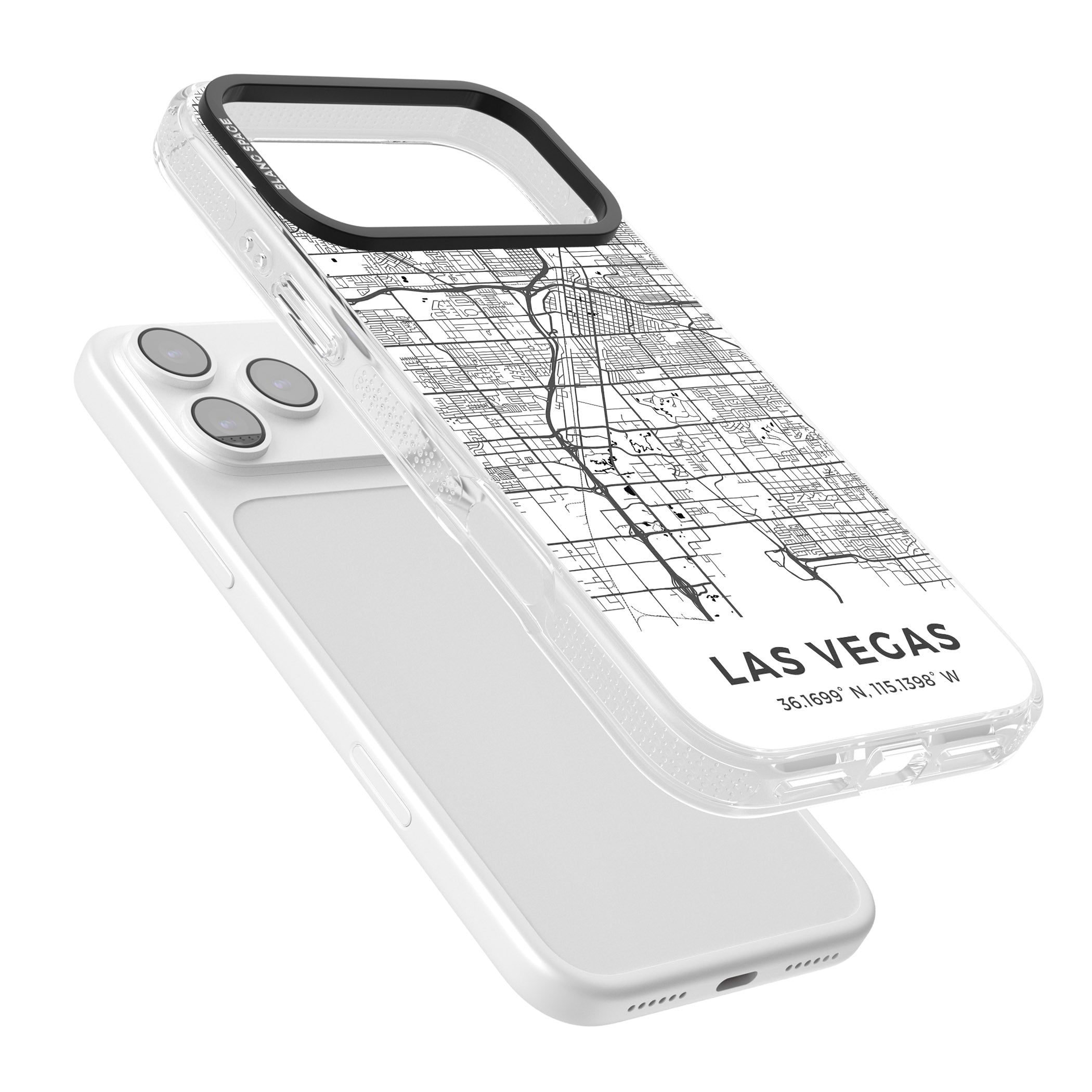 Las Vegas Map iPhone 17 Pro Max Impact Air Clear Phone Case Colours