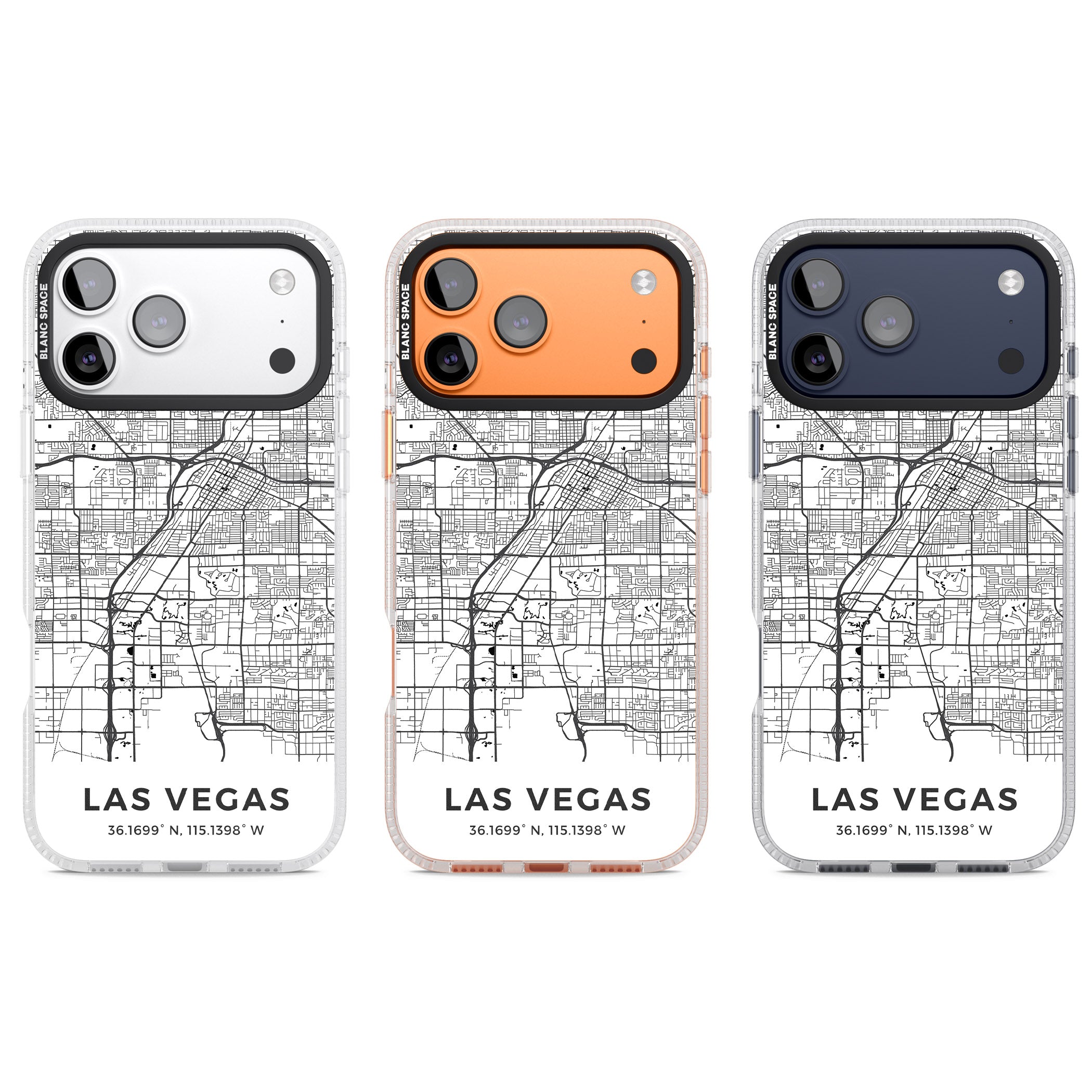 Las Vegas Map iPhone 17 Pro Impact Air Clear Phone Case APT Impact Protection