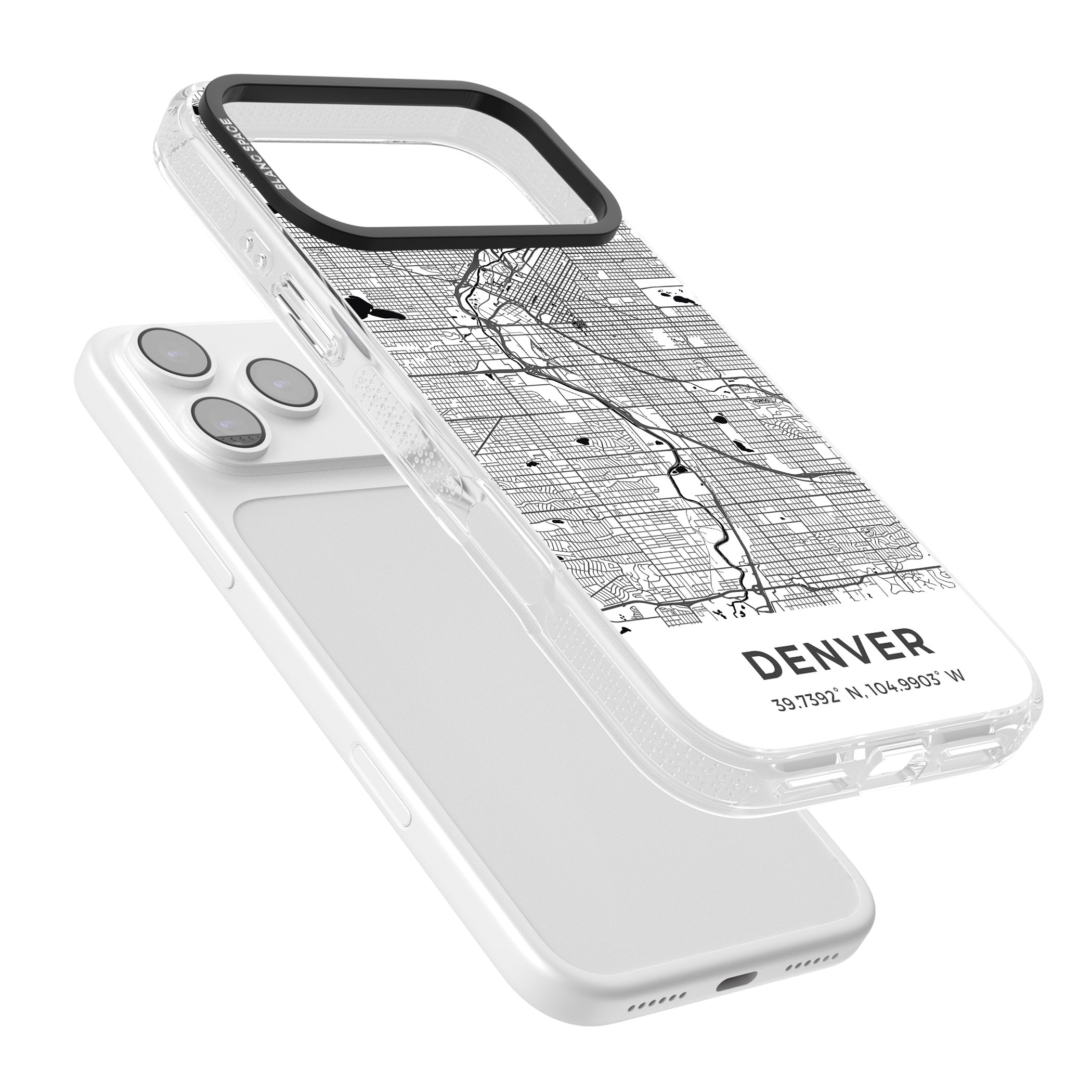 Denver Map iPhone 17 Pro Max Impact Air Clear Phone Case Colours
