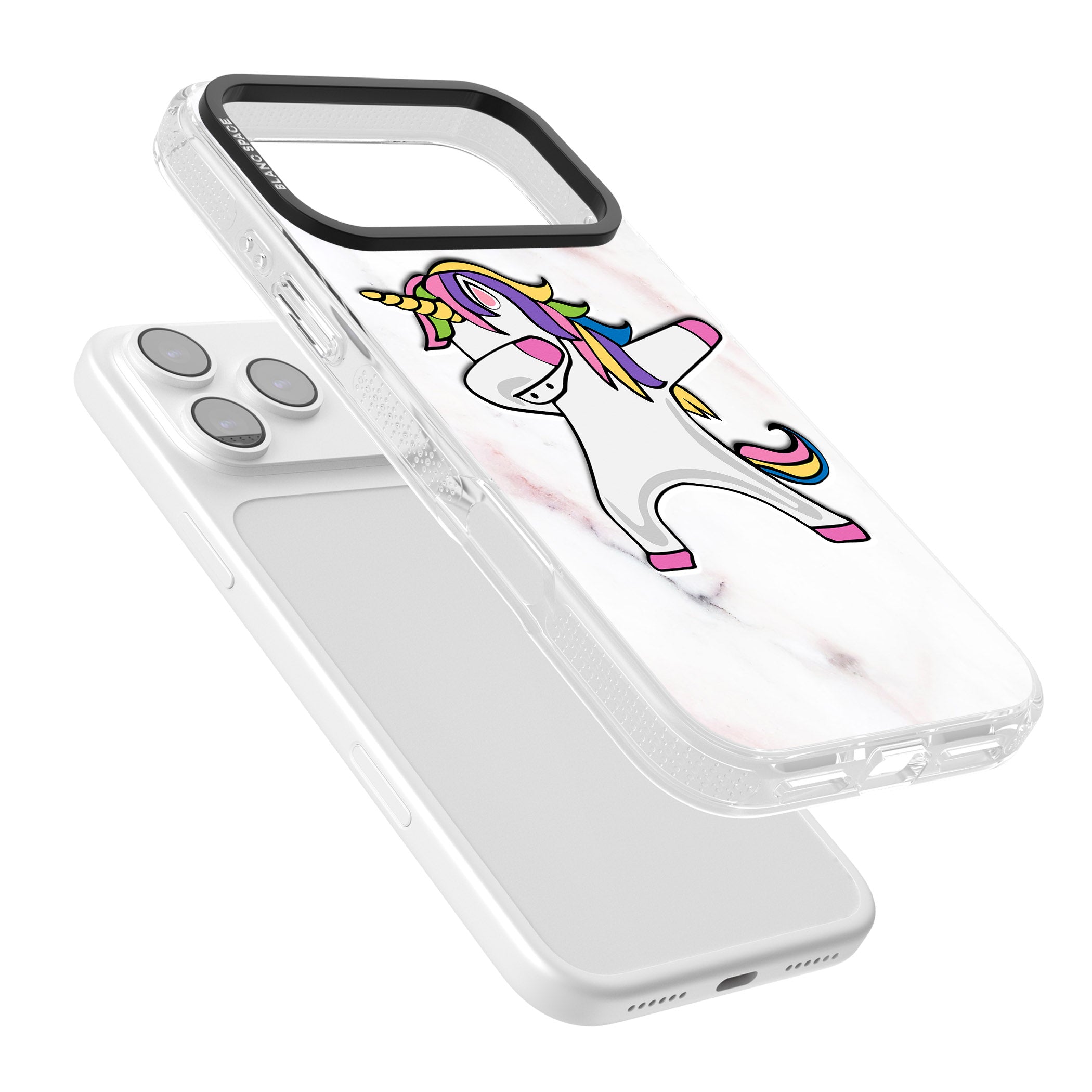 Designer Marble Unicorn Dab iPhone 17 Pro Max Impact Air Clear Phone Case Colours