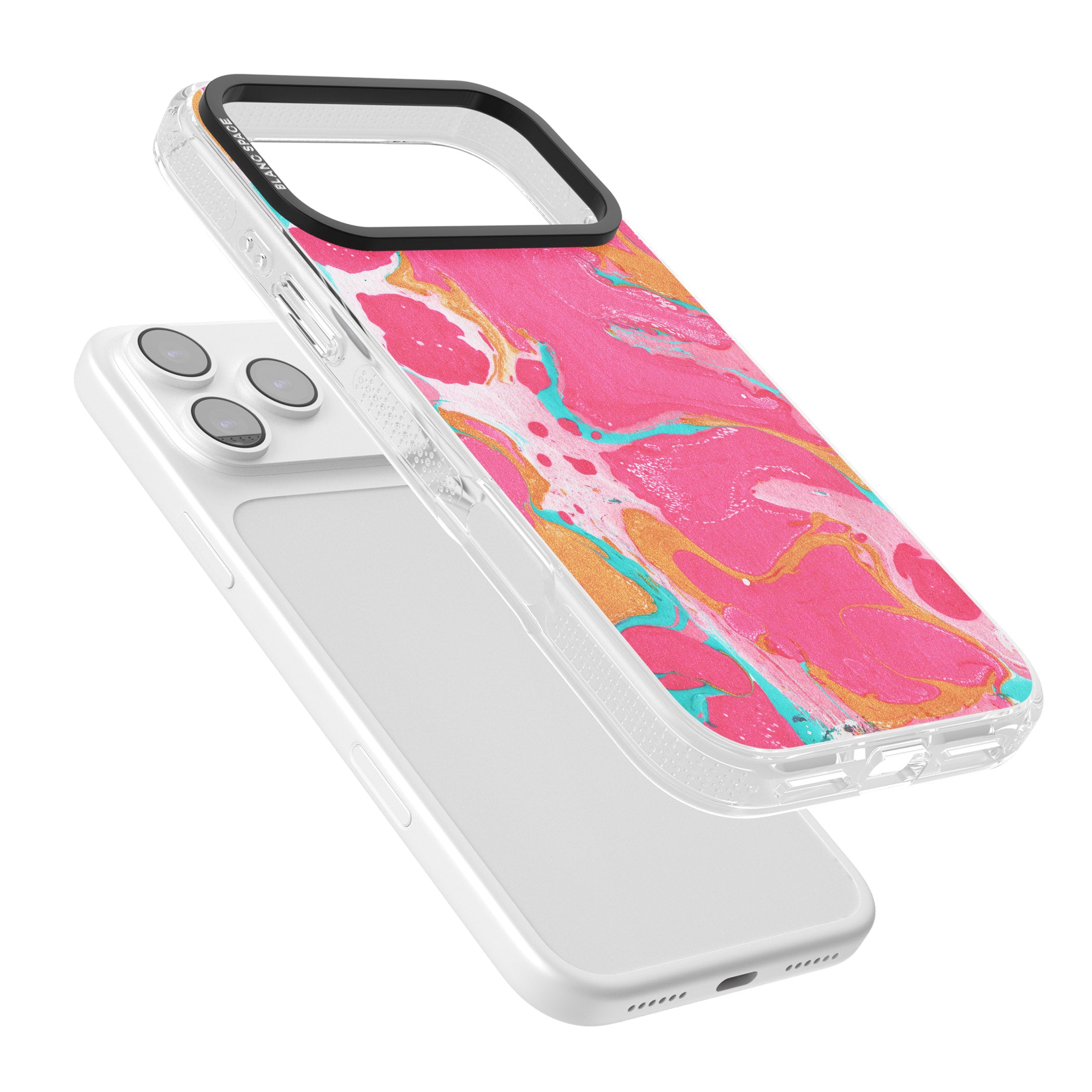 Vibrant Marbled Paper iPhone 17 Pro Max Impact Air Clear Phone Case Colours