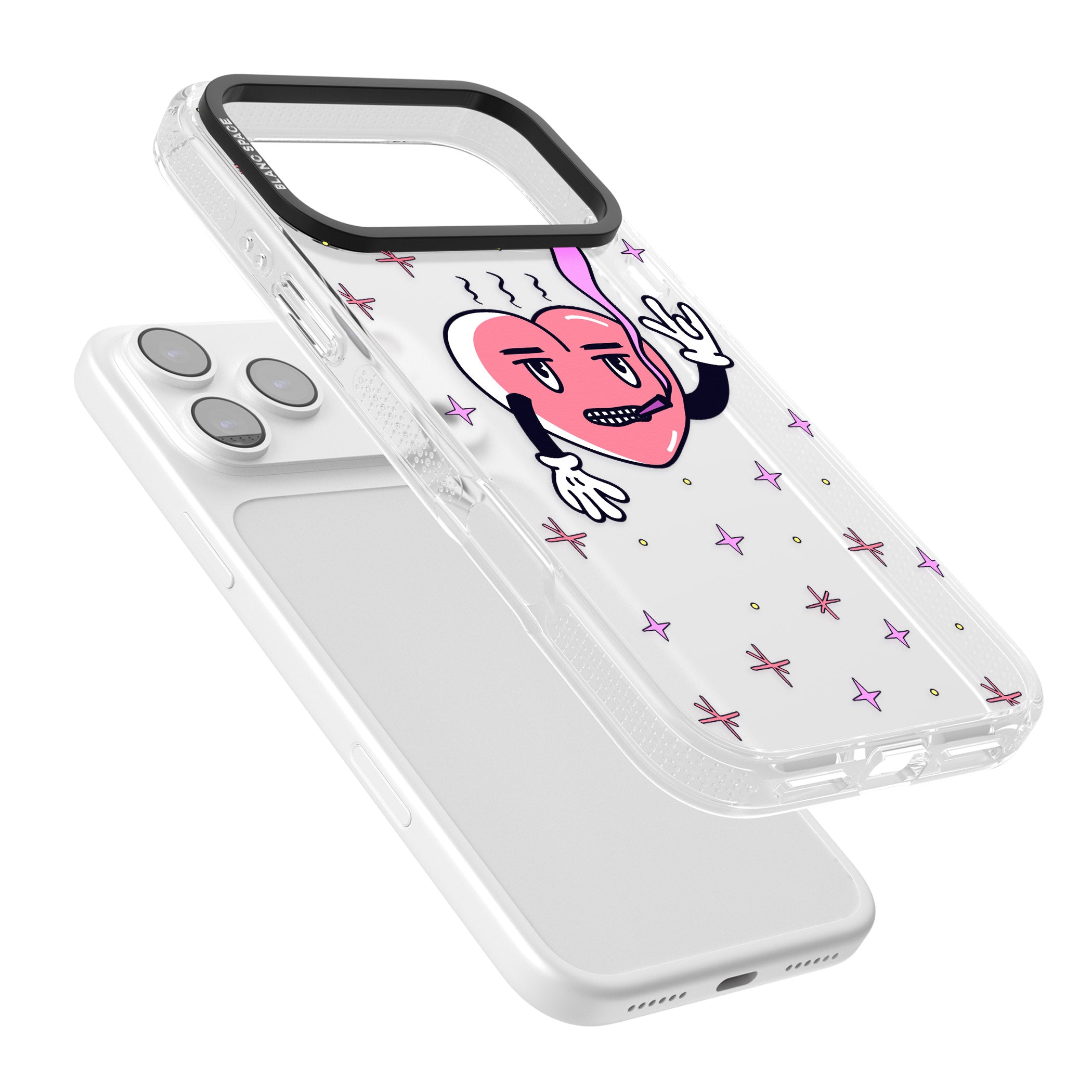 Quirky Heart iPhone 17 Pro Max Impact Air Clear Phone Case Colours