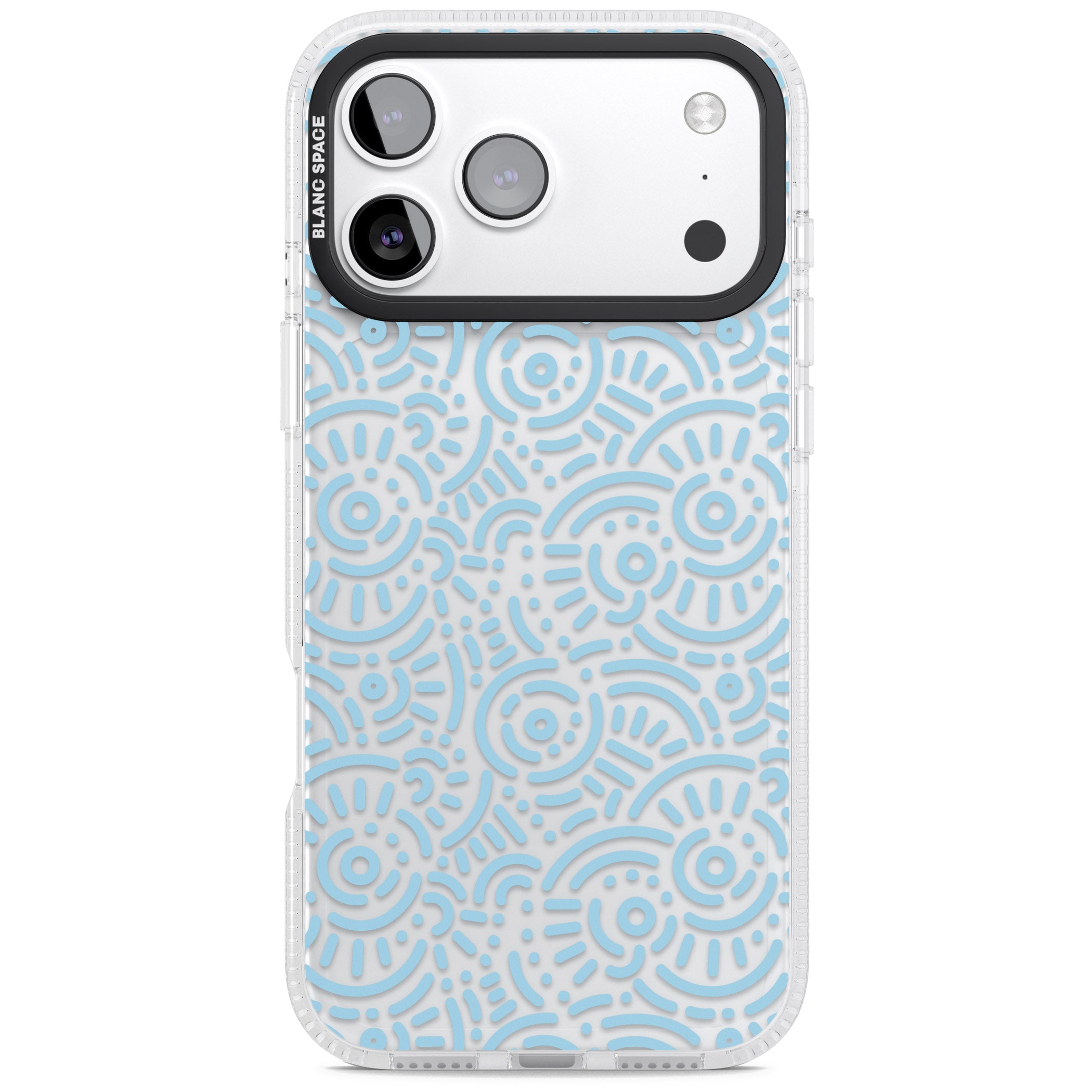 Light Blue Retro Pattern iPhone 17 Pro Max Impact Air Clear Phone Case