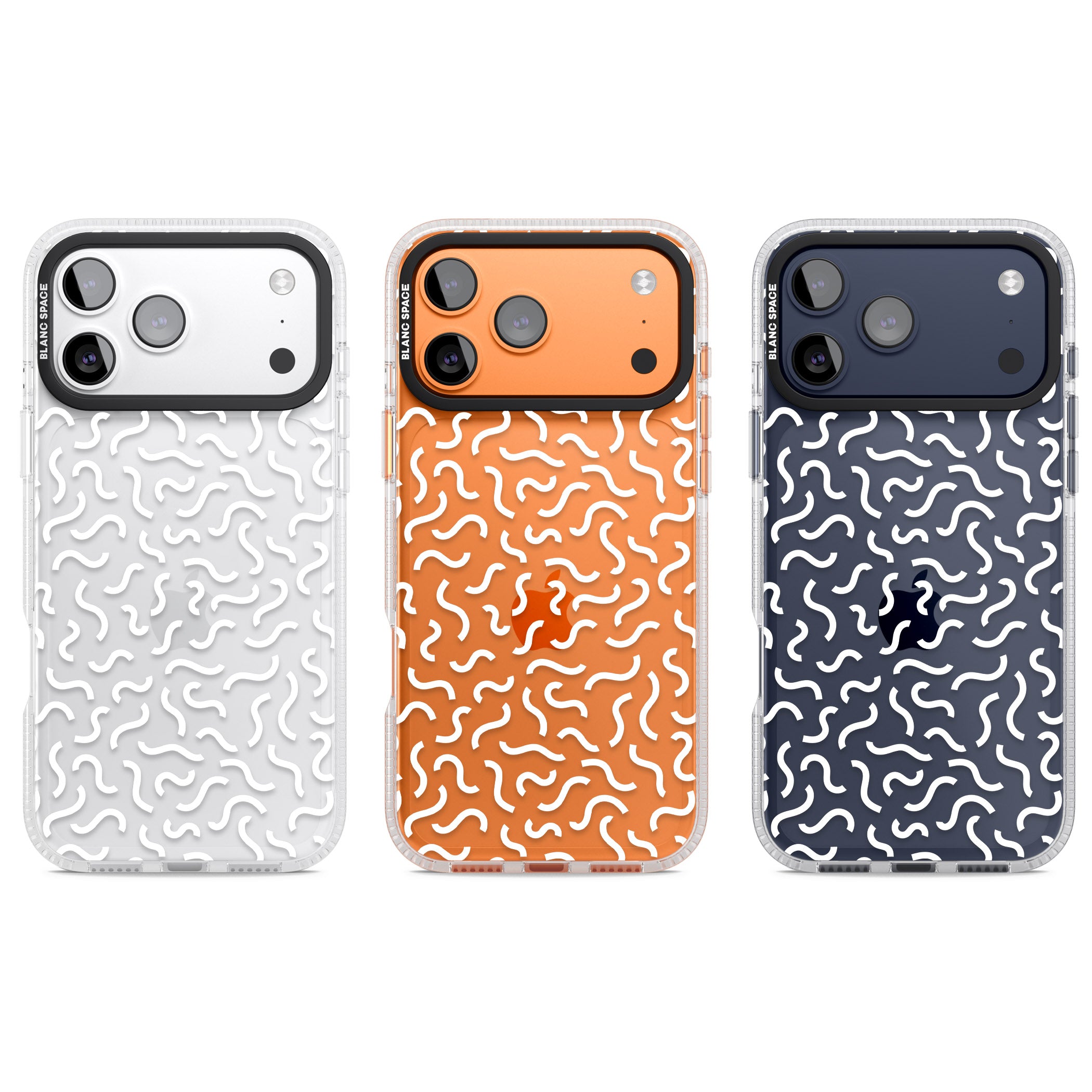 Black & White Wavy Pattern iPhone 17 Pro Impact Air Clear Phone Case APT Impact Protection