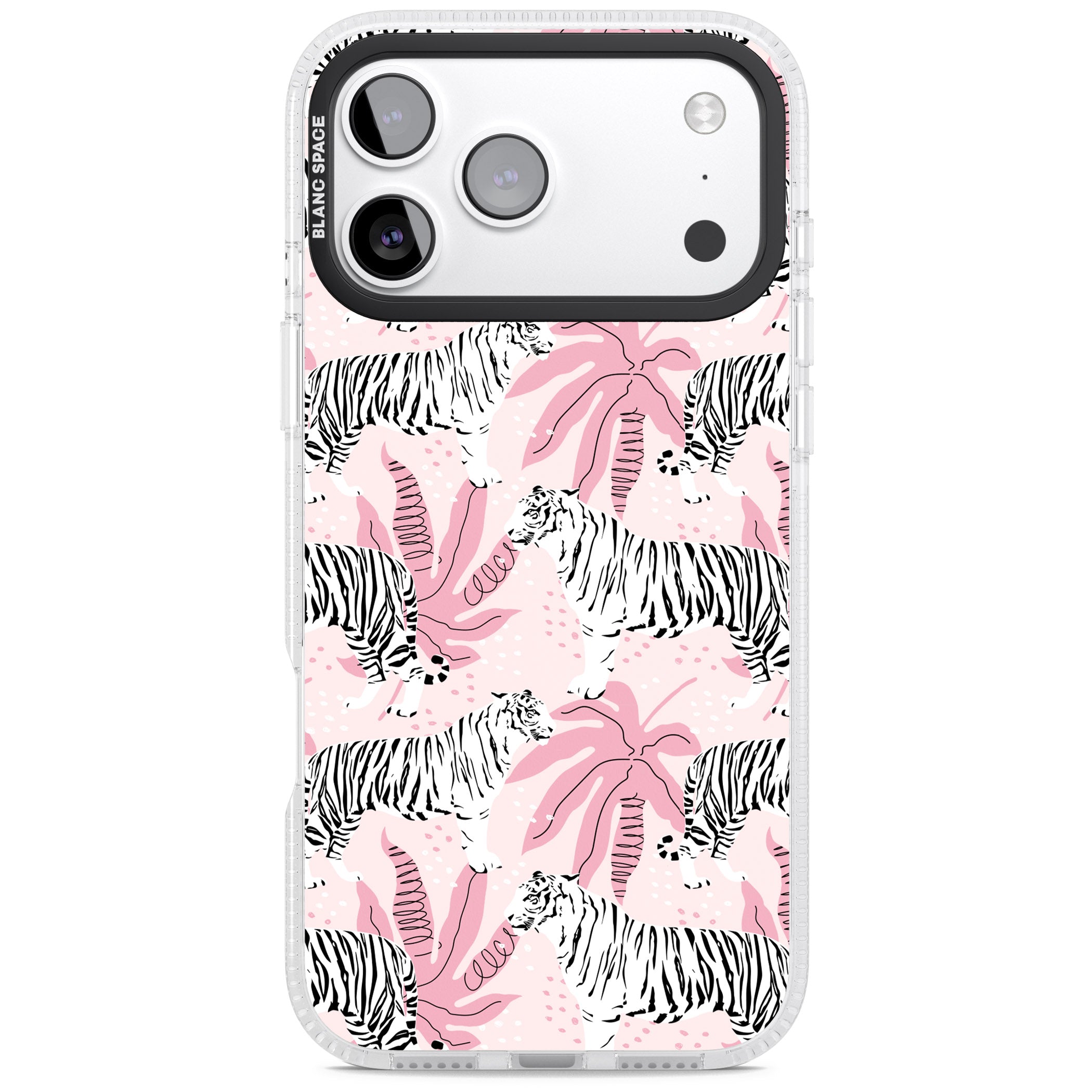 Pink Tiger Palm iPhone 17 Pro Max Impact Air Clear Phone Case