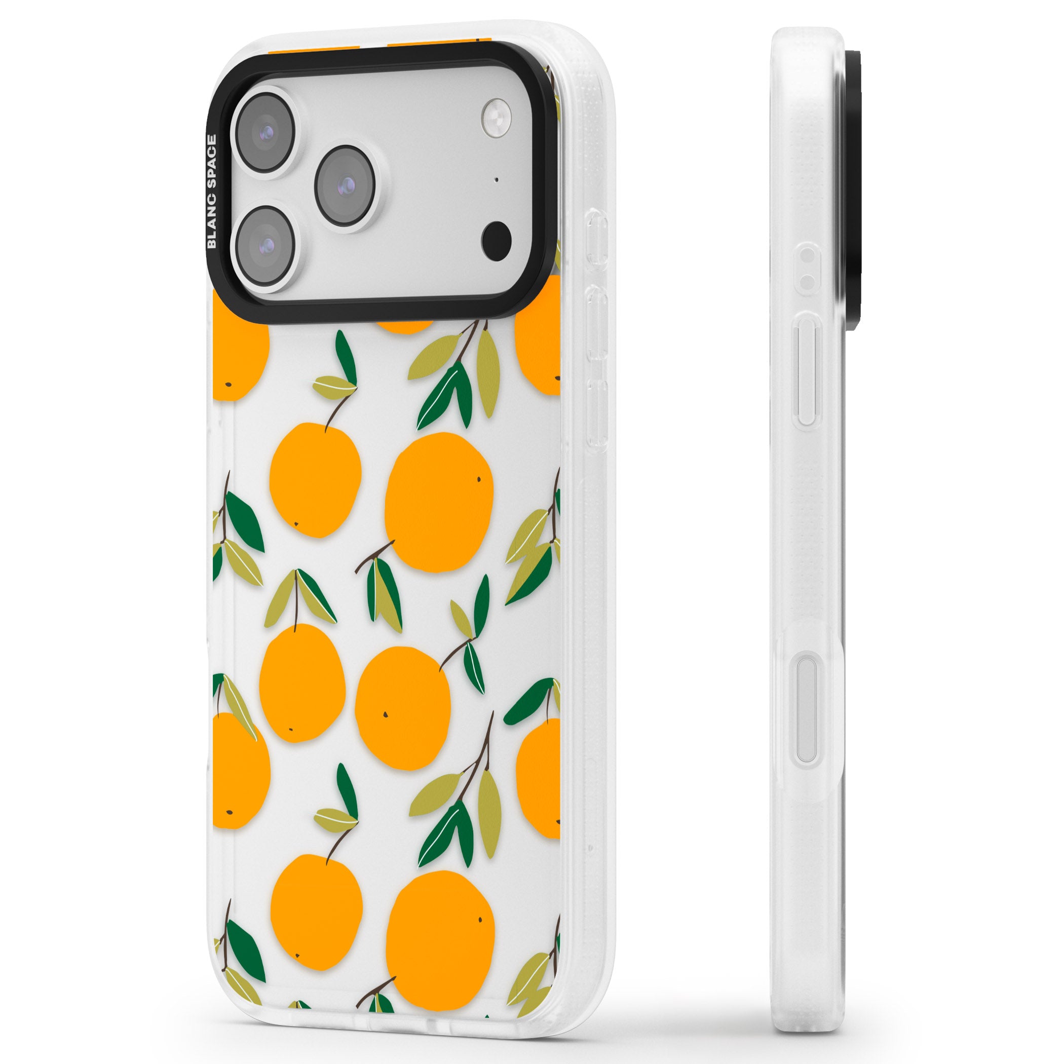 Citrus Grove iPhone 17 Pro Max Impact Air Clear Phone Case Side Profile