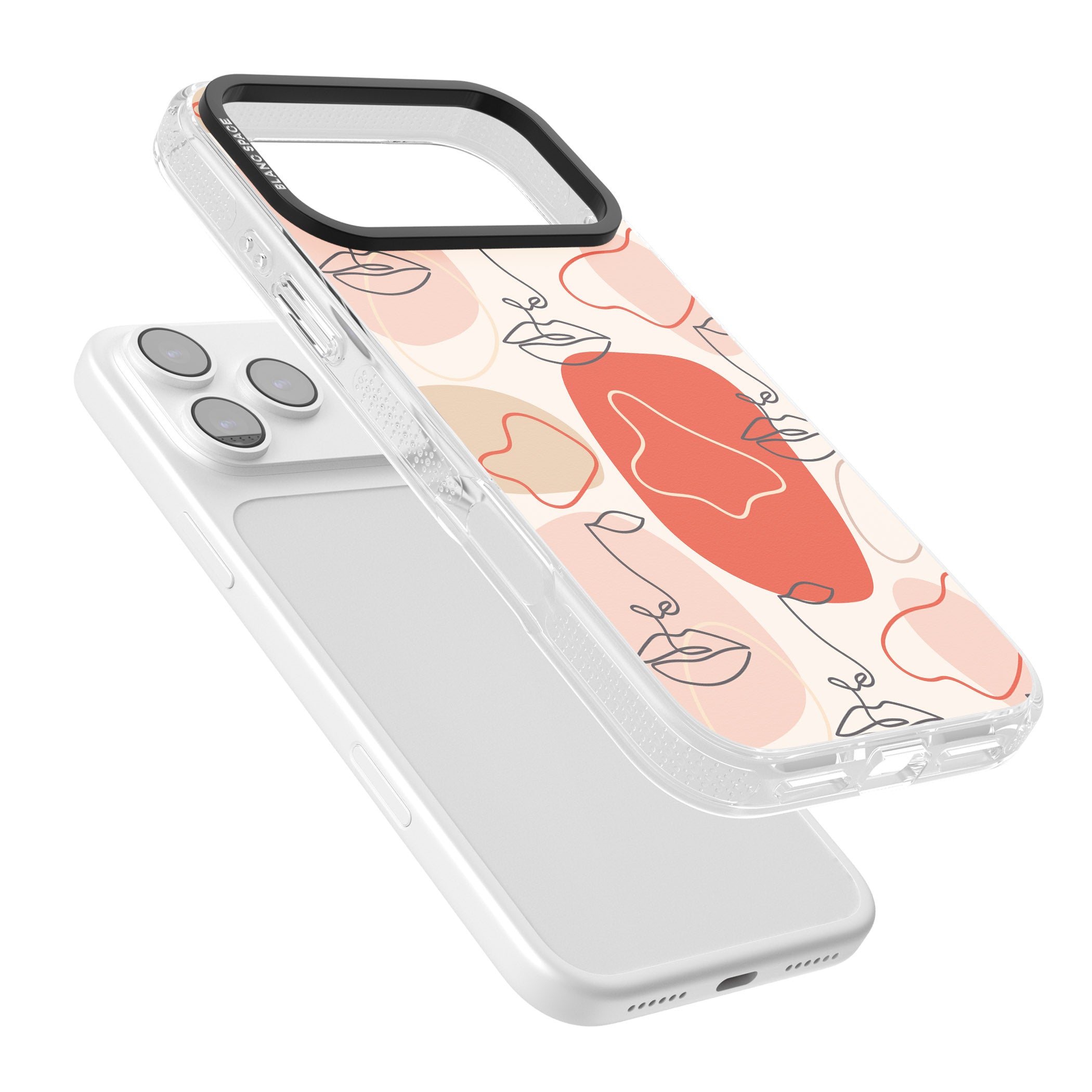 Abstract Face Line Art iPhone 17 Pro Max Impact Air Clear Phone Case Colours