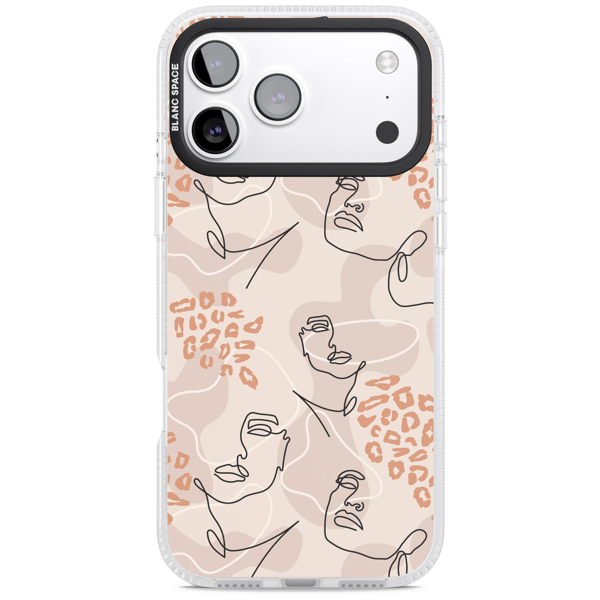 Abstract Faces Leopard iPhone 17 Pro Max Impact Air Clear Phone Case