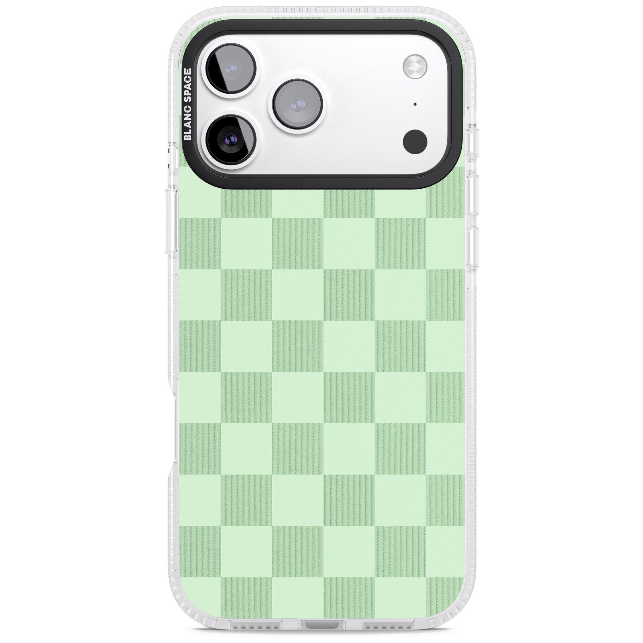Seafoam Checkered iPhone 17 Pro Max Impact Air Clear Phone Case