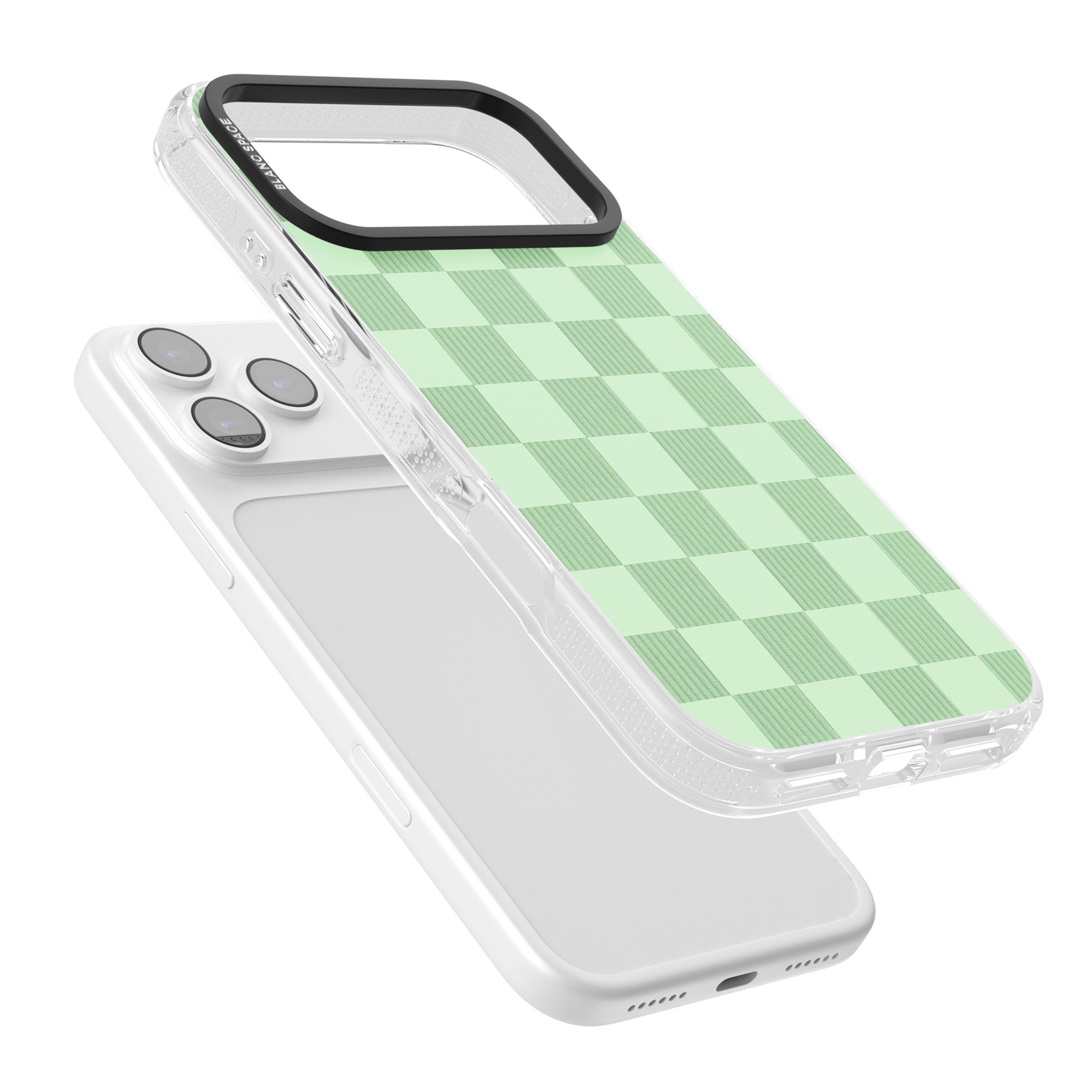 Seafoam Checkered iPhone 17 Pro Max Impact Air Clear Phone Case Colours