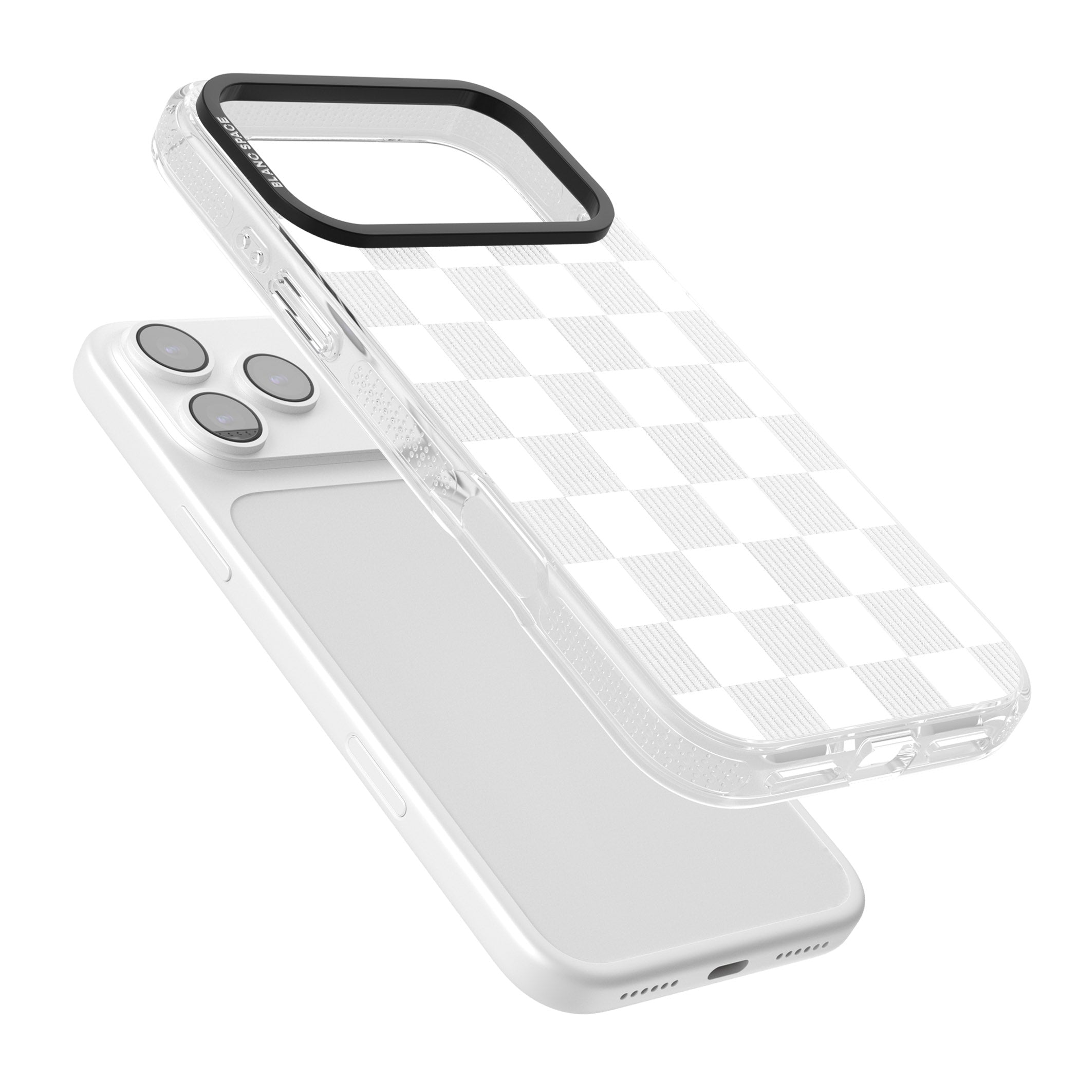 White Checkered iPhone 17 Pro Max Impact Air Clear Phone Case Colours
