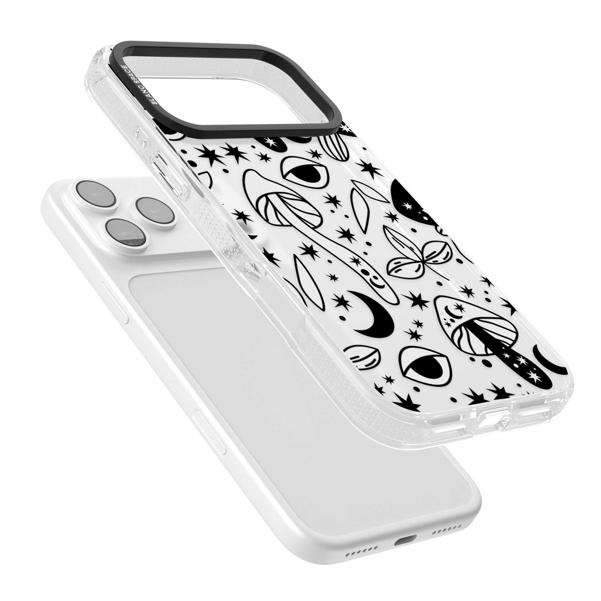 Mystic Mushrooms Pattern iPhone 17 Pro Max Impact Air Clear Phone Case Colours