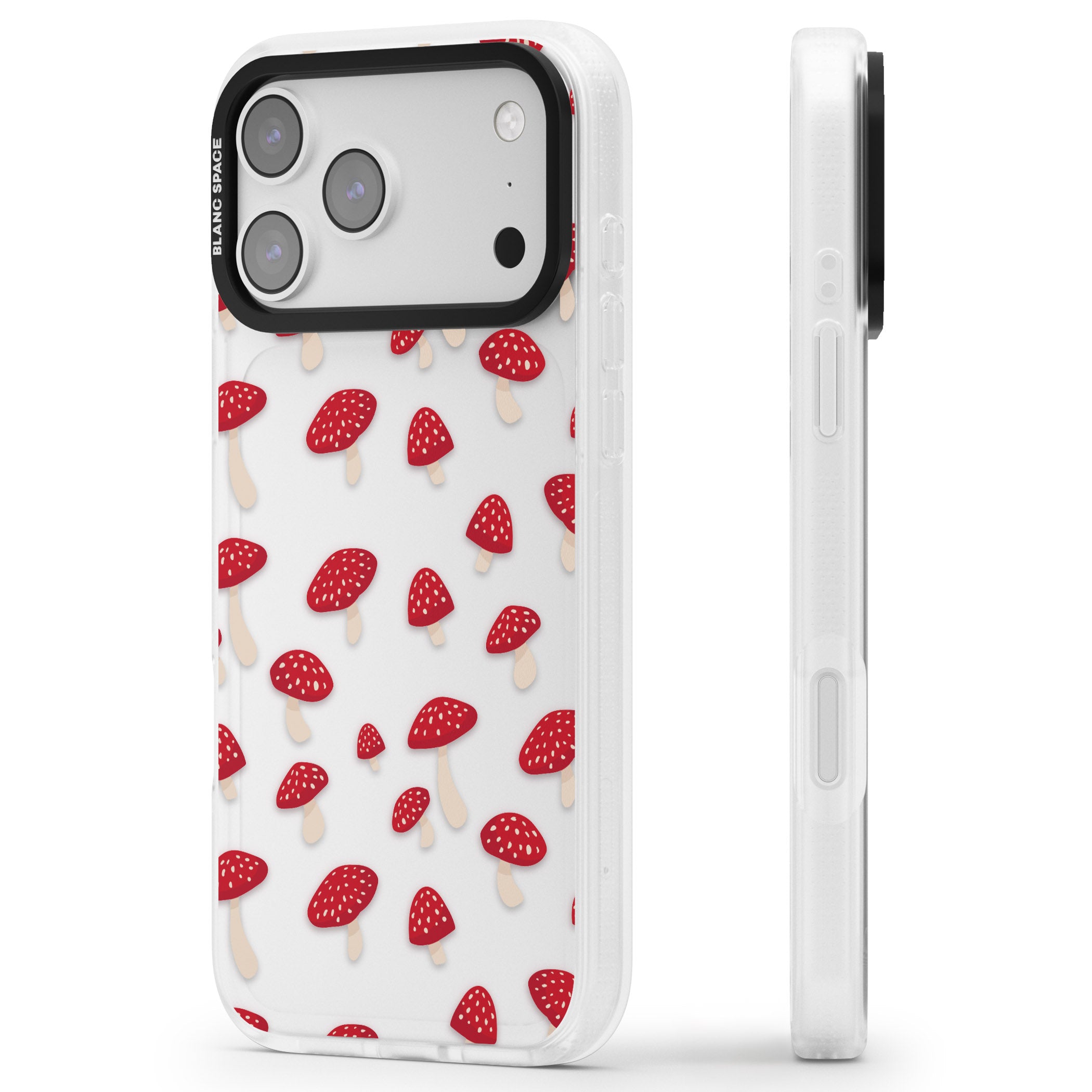 Magical Mushroom Pattern iPhone 17 Pro Max Impact Air Clear Phone Case Side Profile