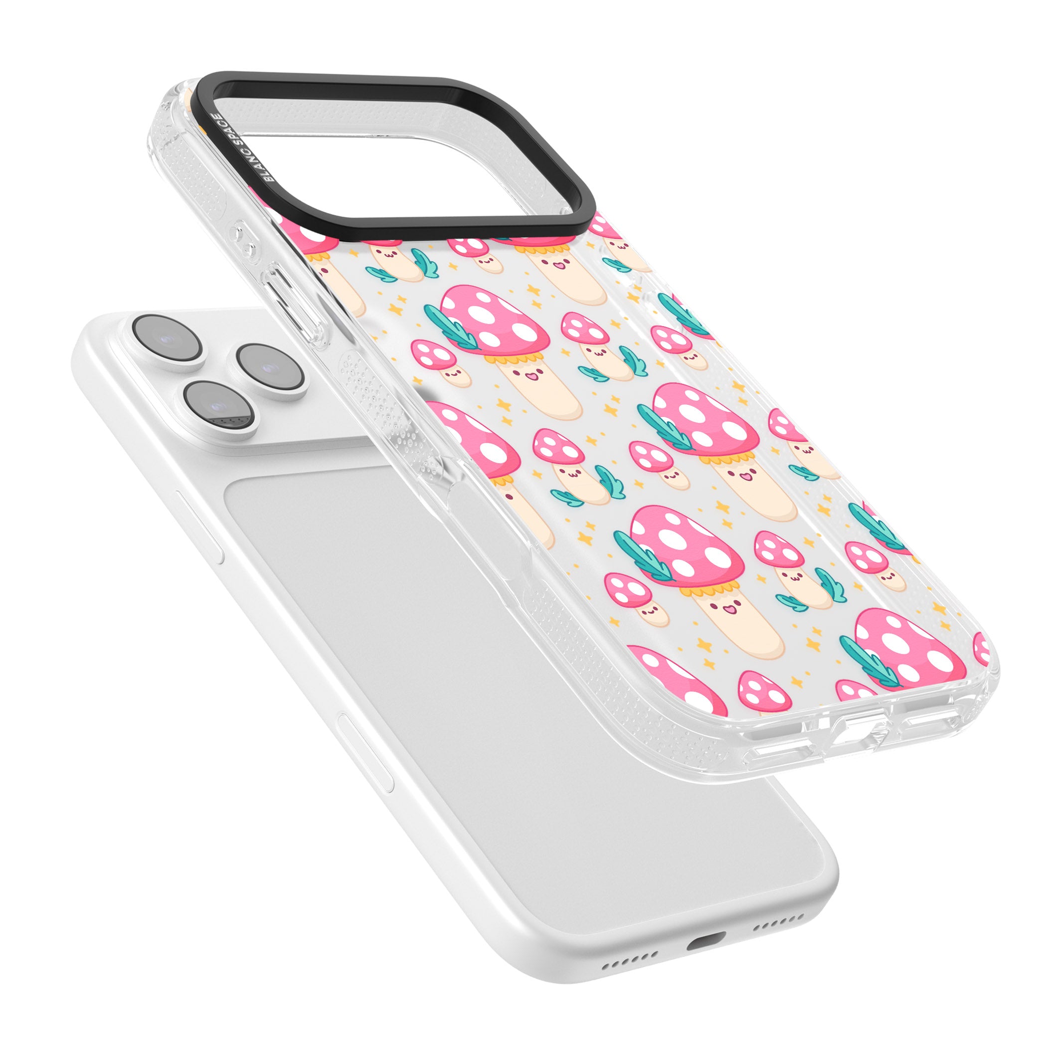 Cute Mushroom Pattern iPhone 17 Pro Max Impact Air Clear Phone Case Colours