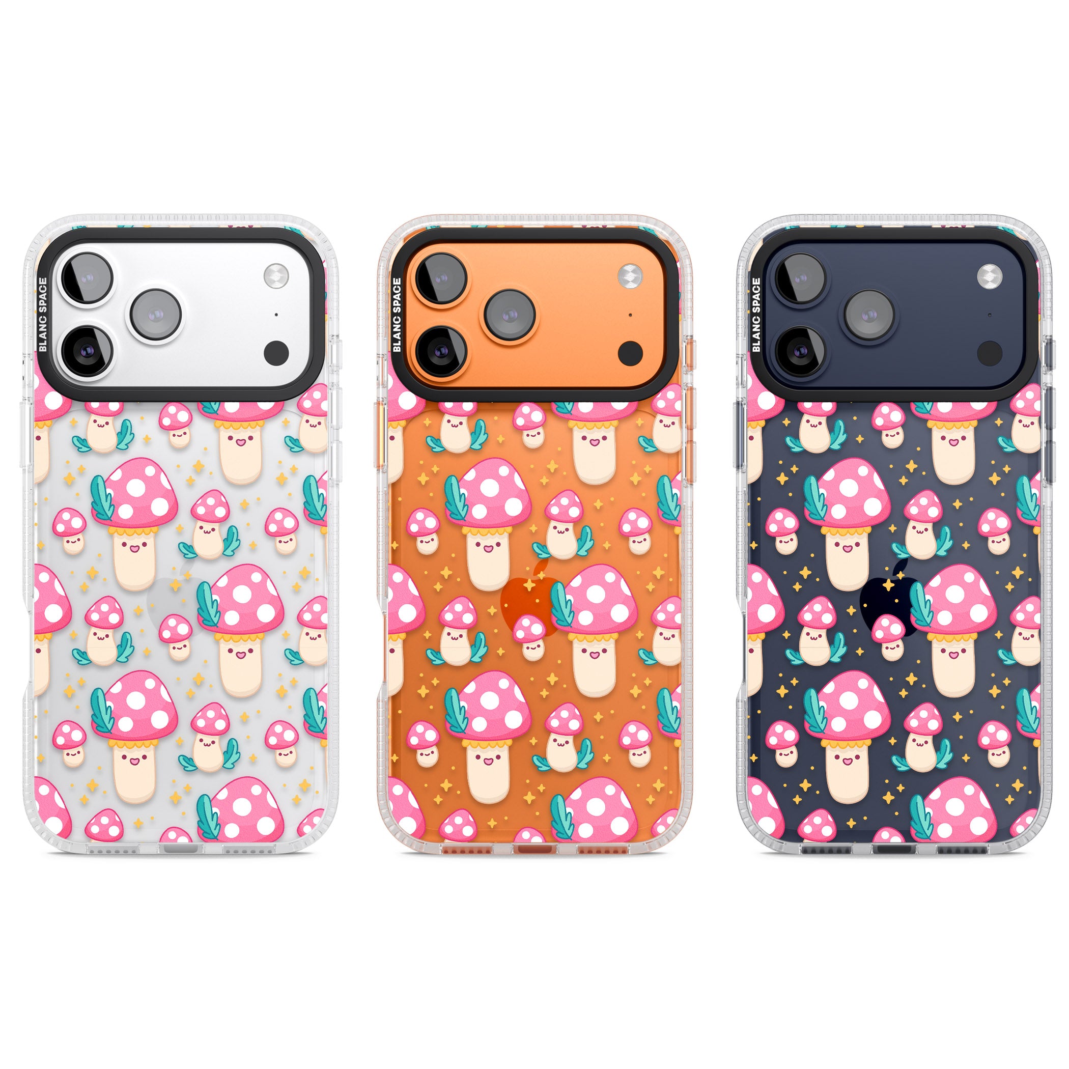 Cute Mushroom Pattern iPhone 17 Pro Impact Air Clear Phone Case APT Impact Protection