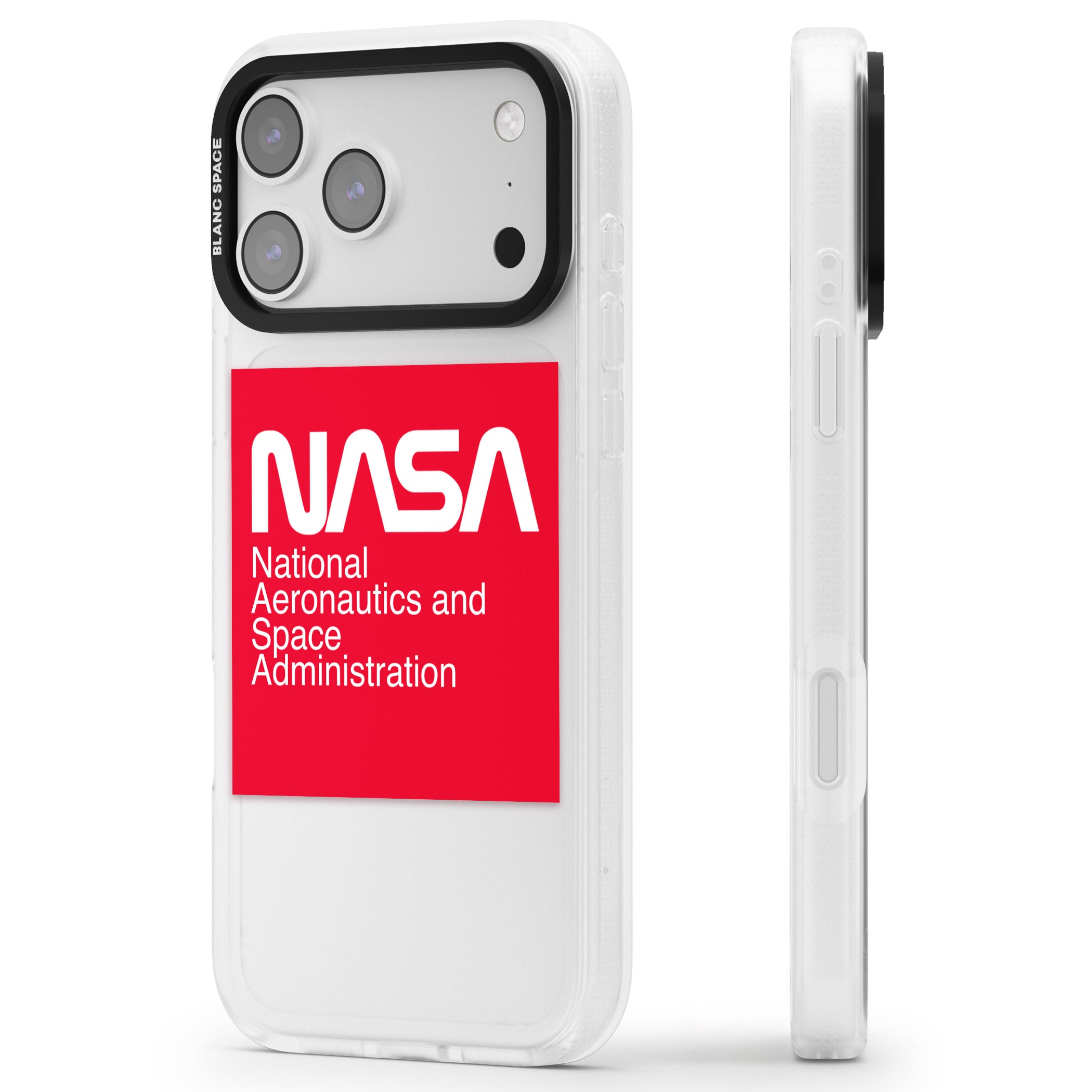 Nasa The Worm Box iPhone 17 Pro Max Impact Air Clear Phone Case Side Profile