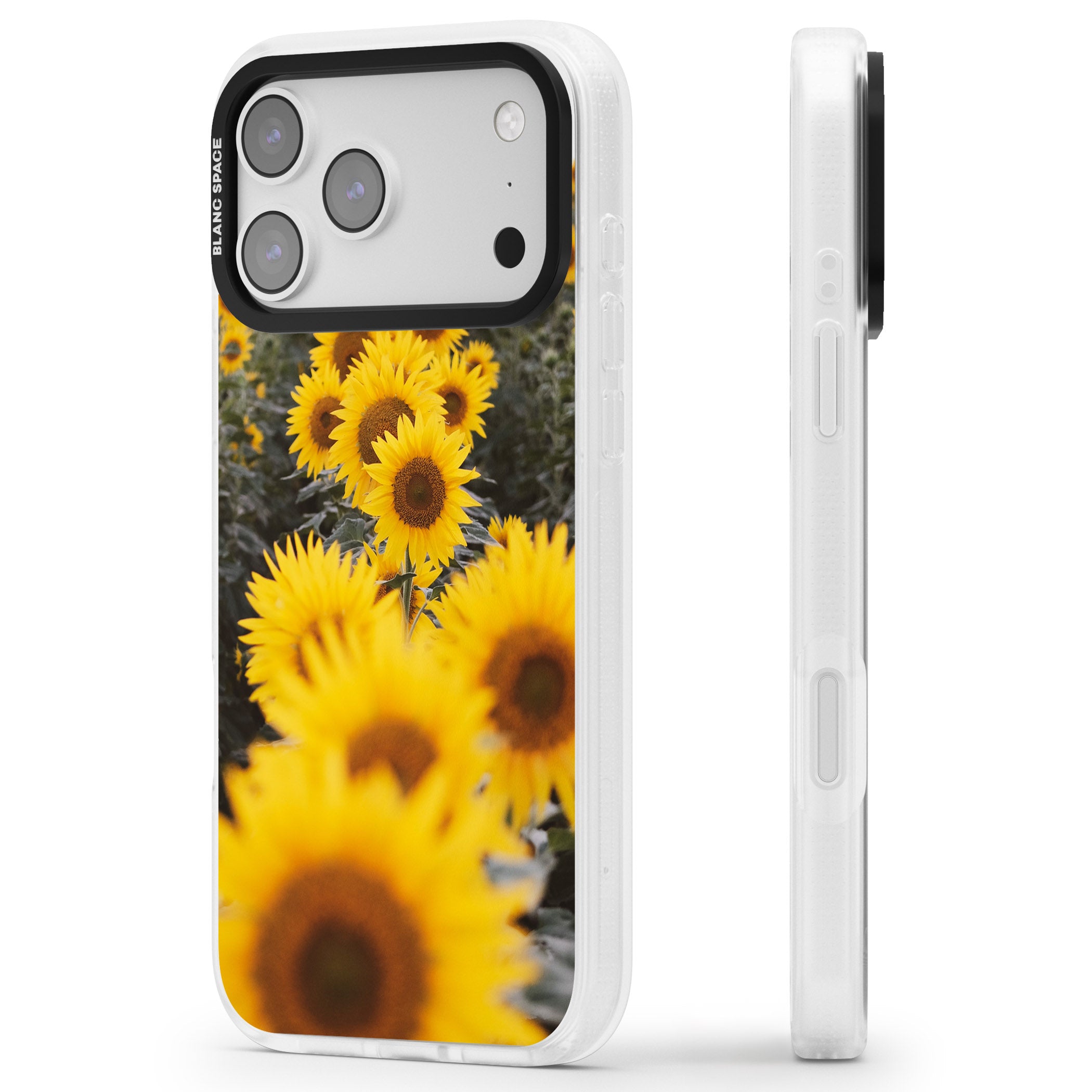 Sunflower Field iPhone 17 Pro Max Impact Air Clear Phone Case Side Profile