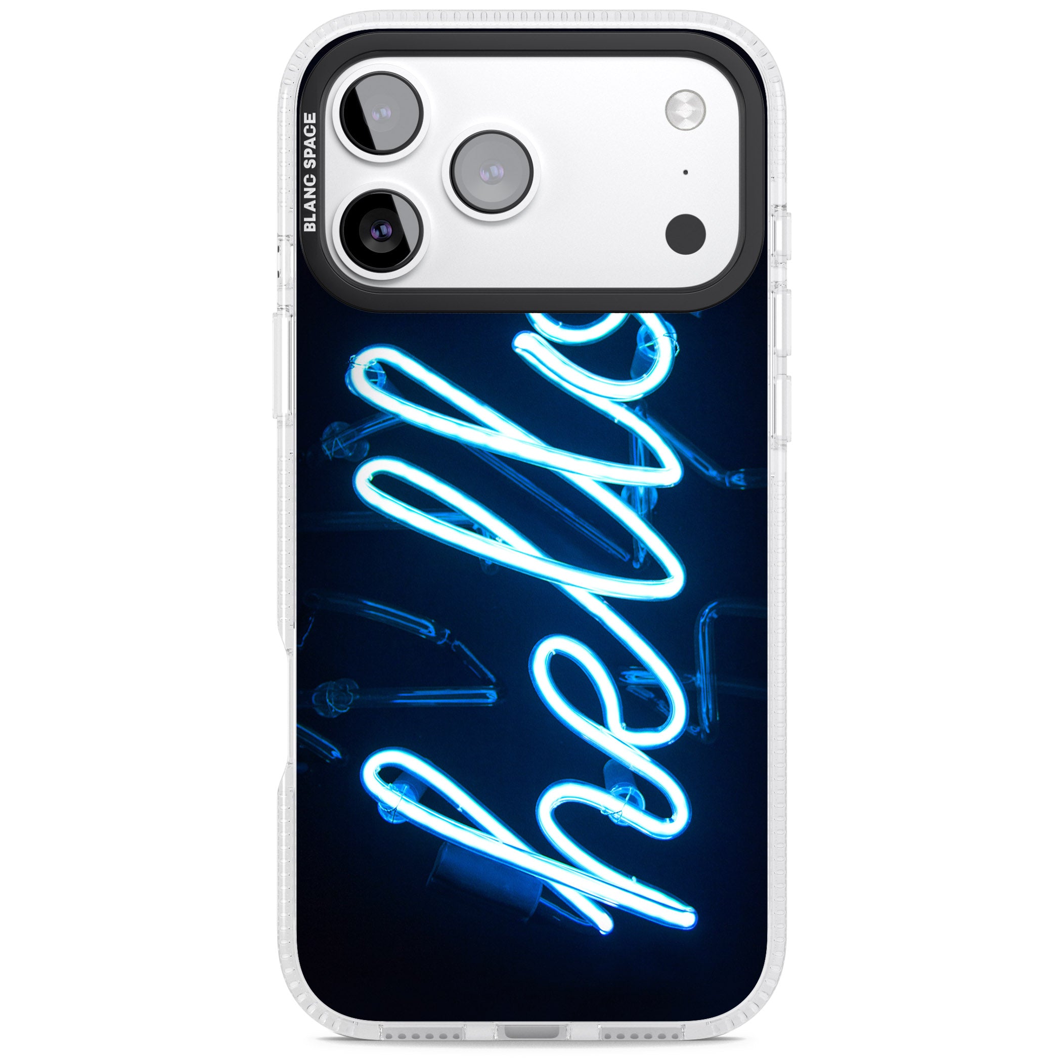 Hello Neon Sign iPhone 17 Pro Max Impact Air Clear Phone Case