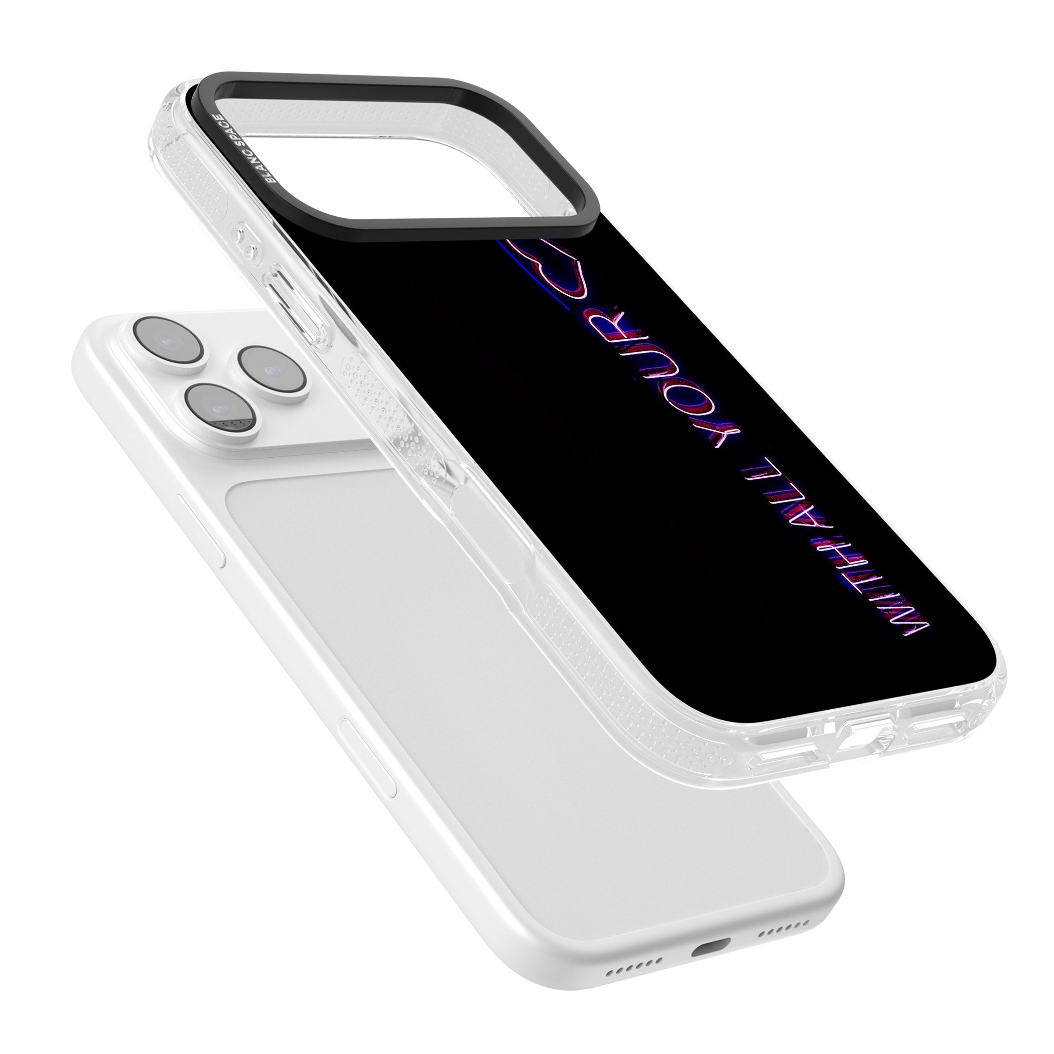 Neon Heart Script iPhone 17 Pro Impact Air Clear Phone Case Colours