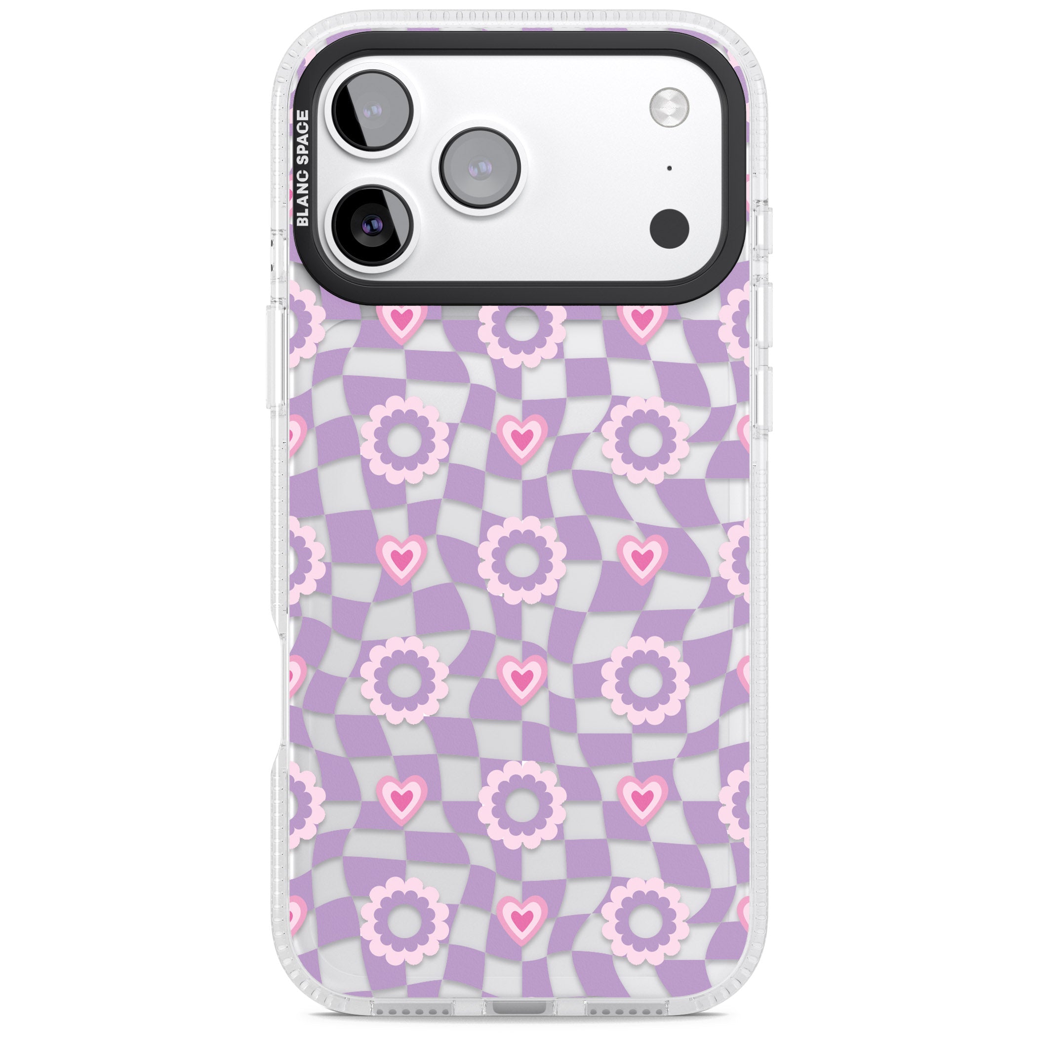 Checkered Love Pattern iPhone 17 Pro Max Impact Air Clear Phone Case