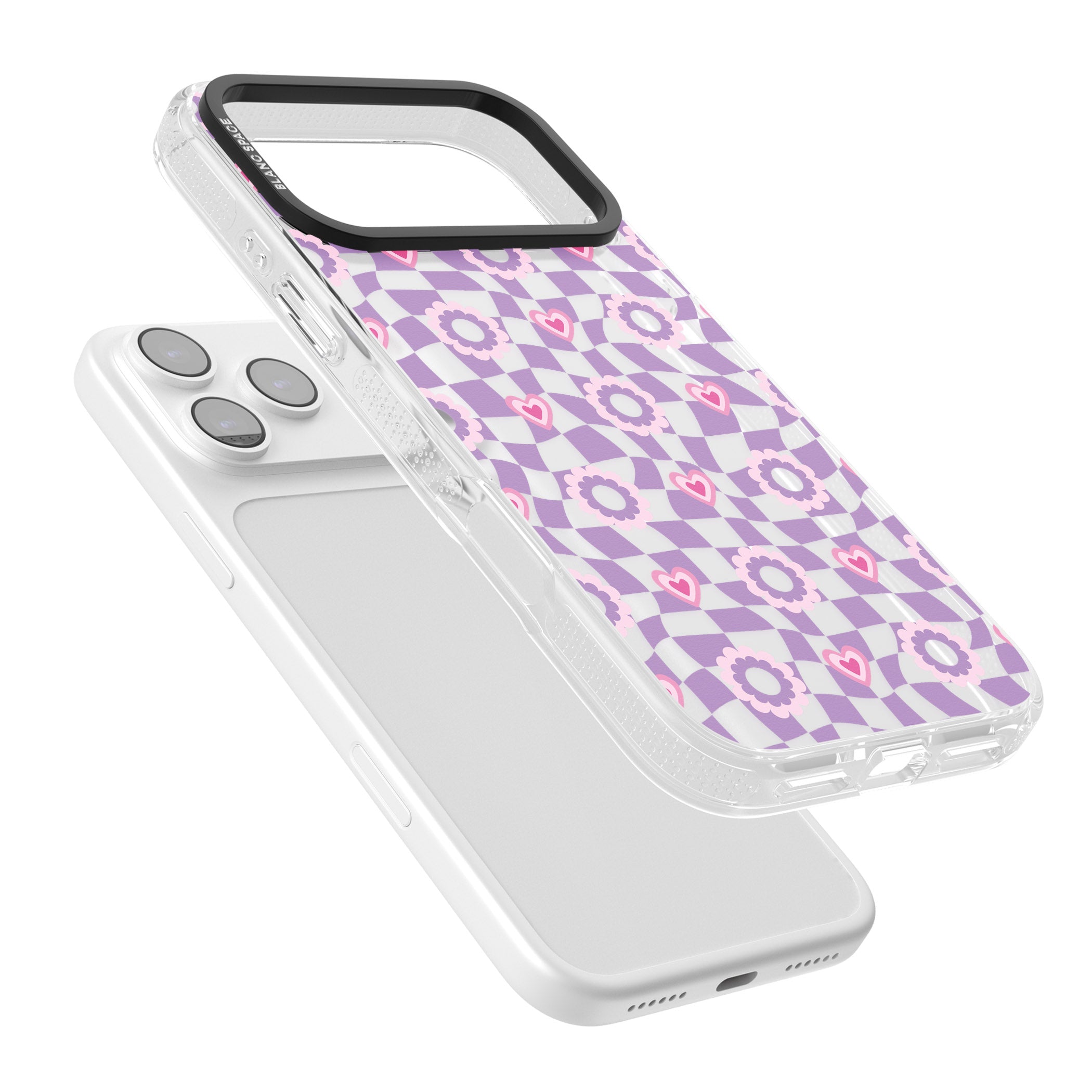 Checkered Love Pattern iPhone 17 Pro Max Impact Air Clear Phone Case Colours