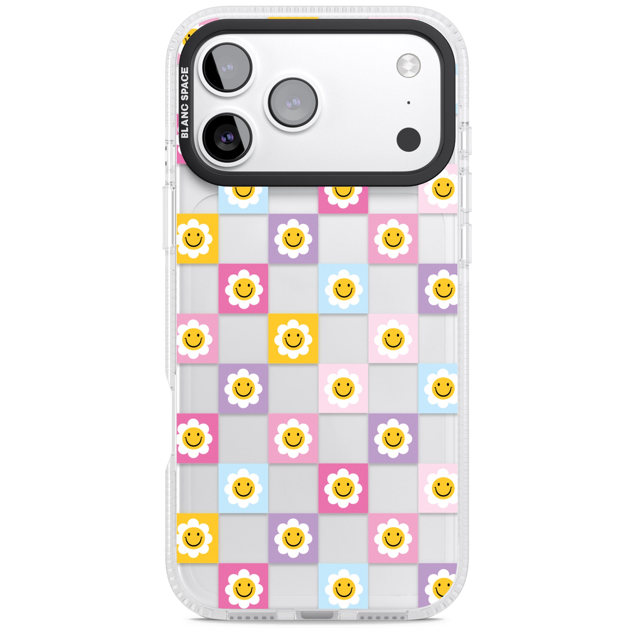 Daisy Squares Pattern iPhone 17 Pro Max Impact Air Clear Phone Case