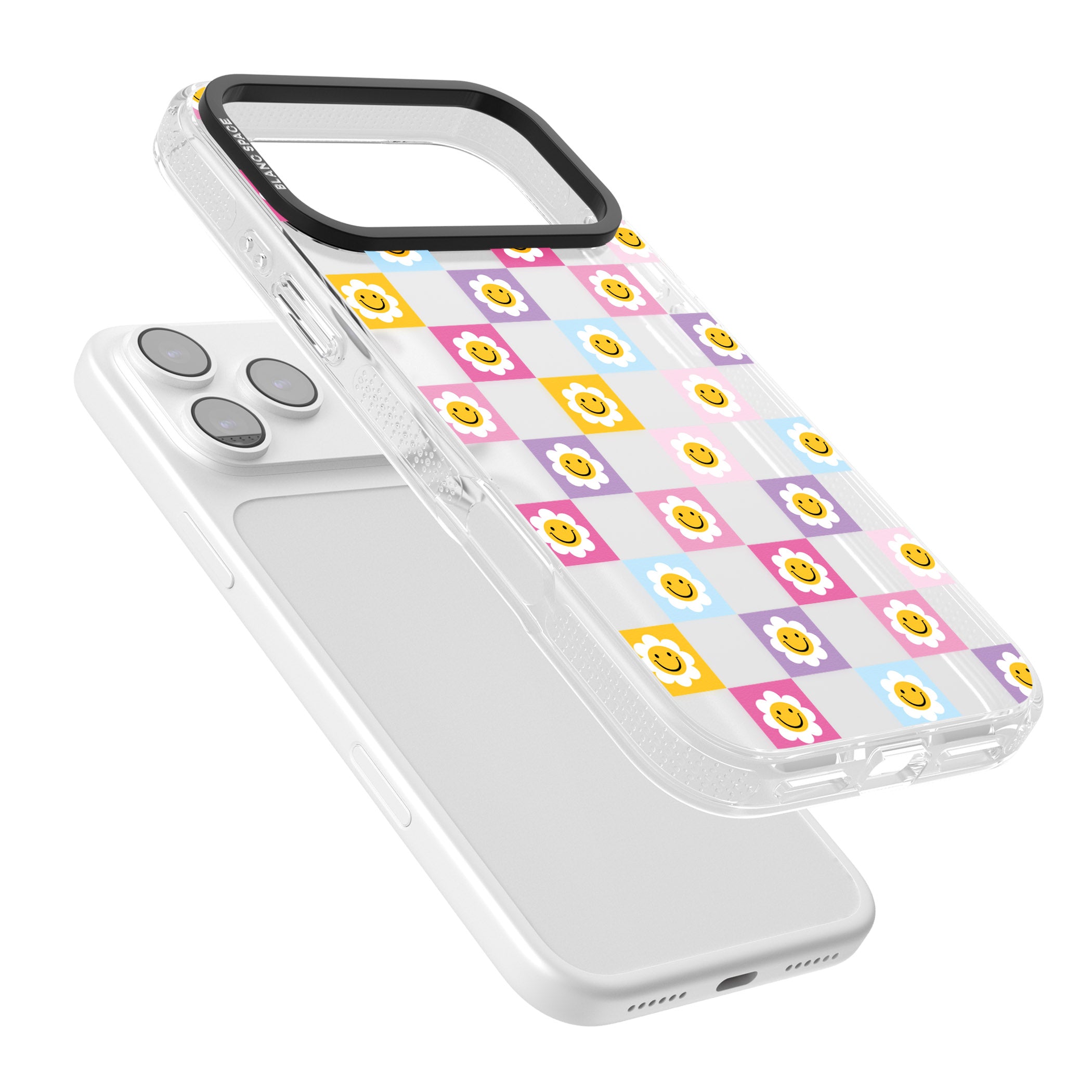 Daisy Squares Pattern iPhone 17 Pro Max Impact Air Clear Phone Case Colours