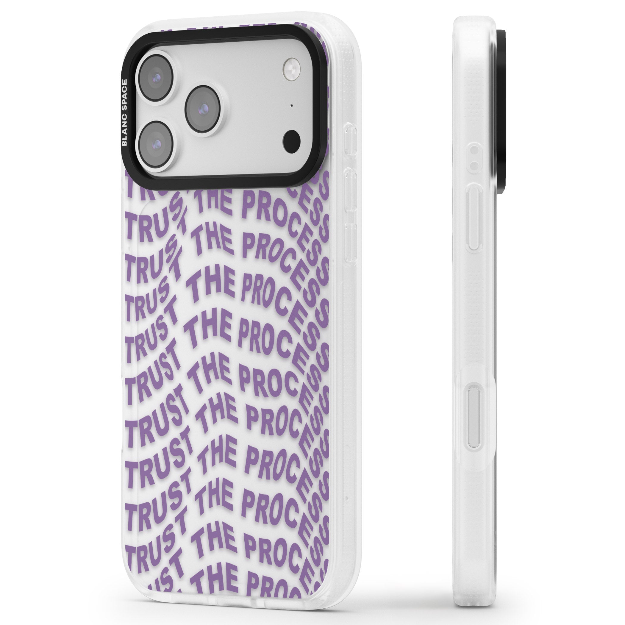Trust The Process iPhone 17 Pro Max Impact Air Clear Phone Case Side Profile