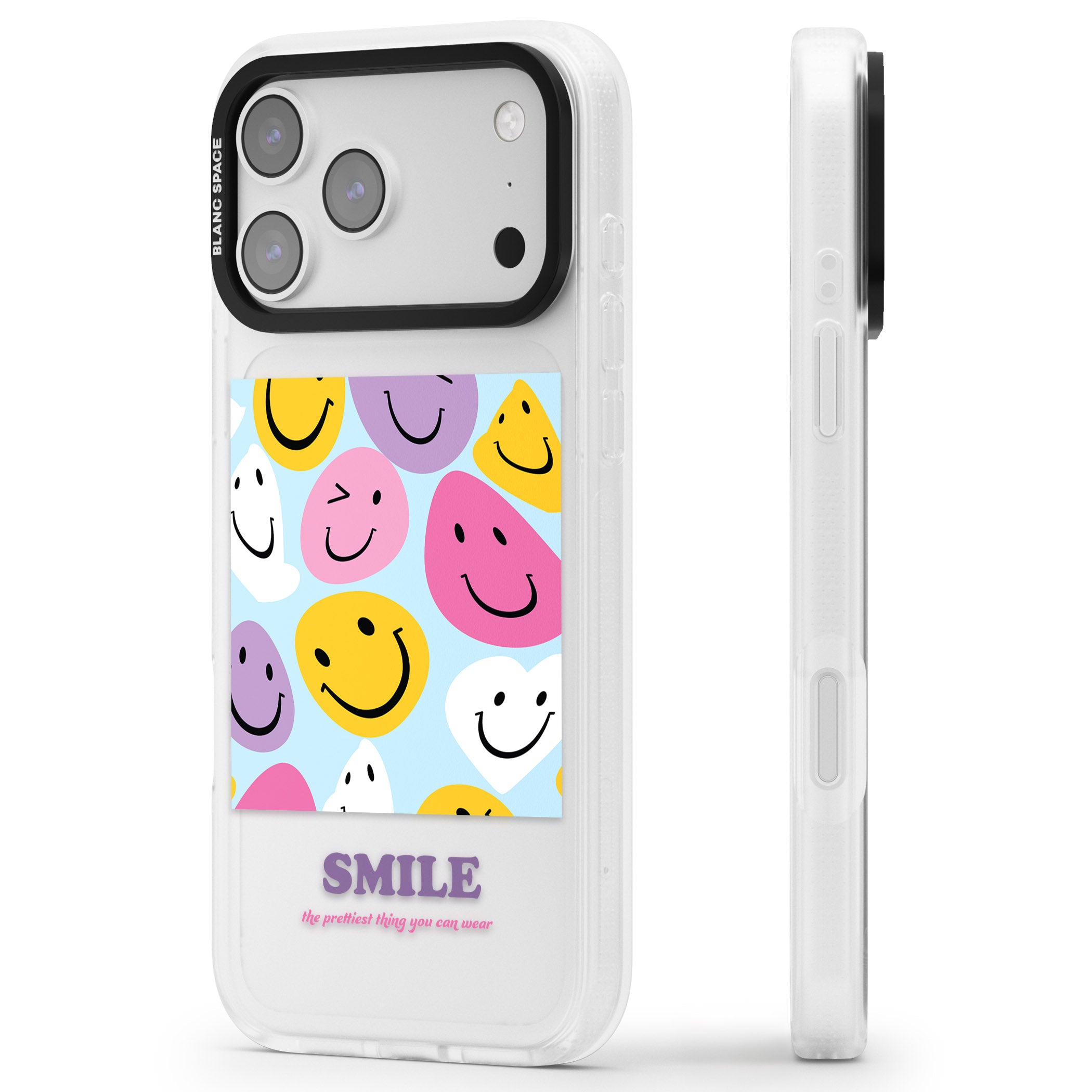 A Smile iPhone 17 Pro Max Impact Air Clear Phone Case Side Profile