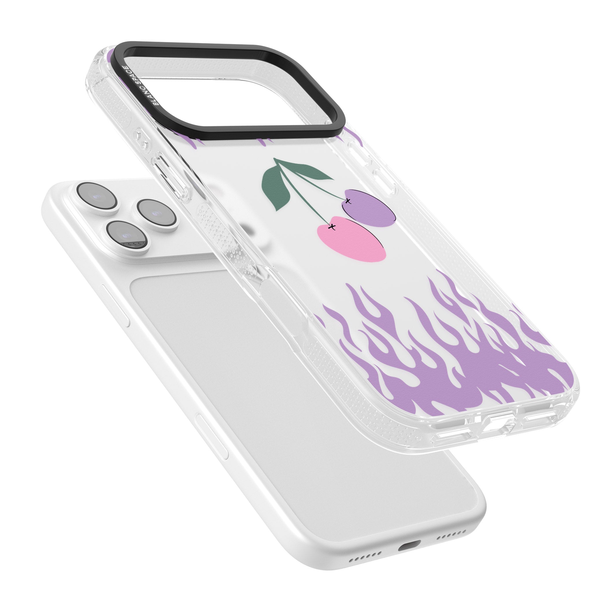 Cherries N' Flames iPhone 17 Pro Max Impact Air Clear Phone Case Colours