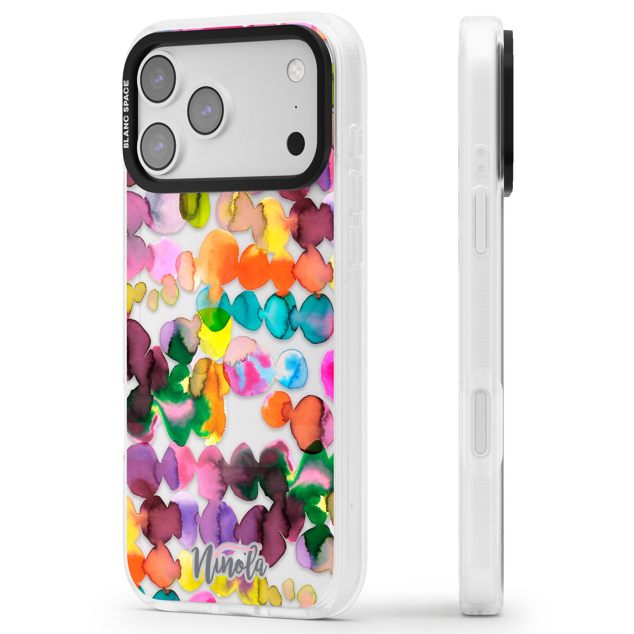 Ink Splash Hues iPhone 17 Pro Max Impact Air Clear Phone Case Side Profile