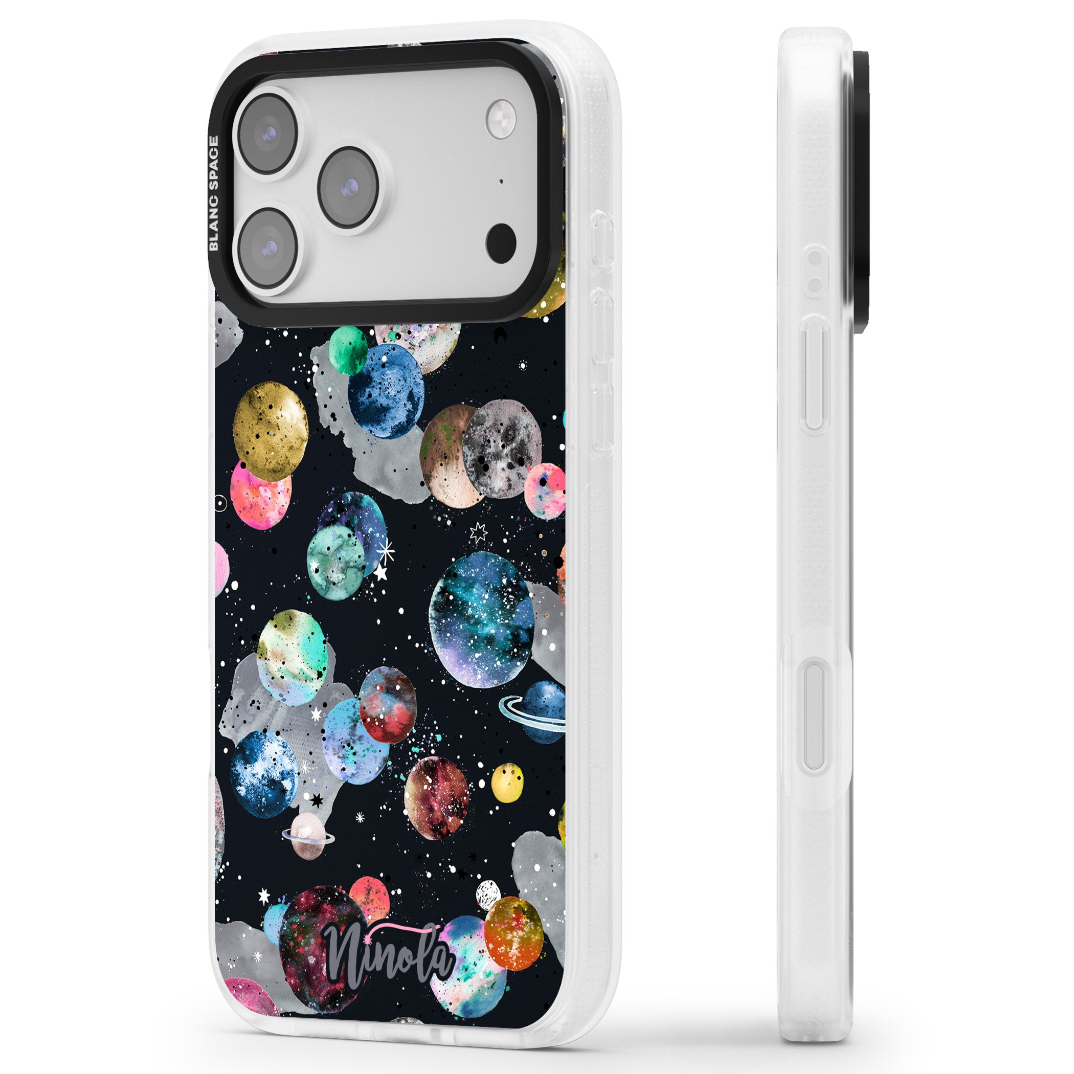 Cosmic Galaxy iPhone 17 Pro Max Impact Air Clear Phone Case Side Profile
