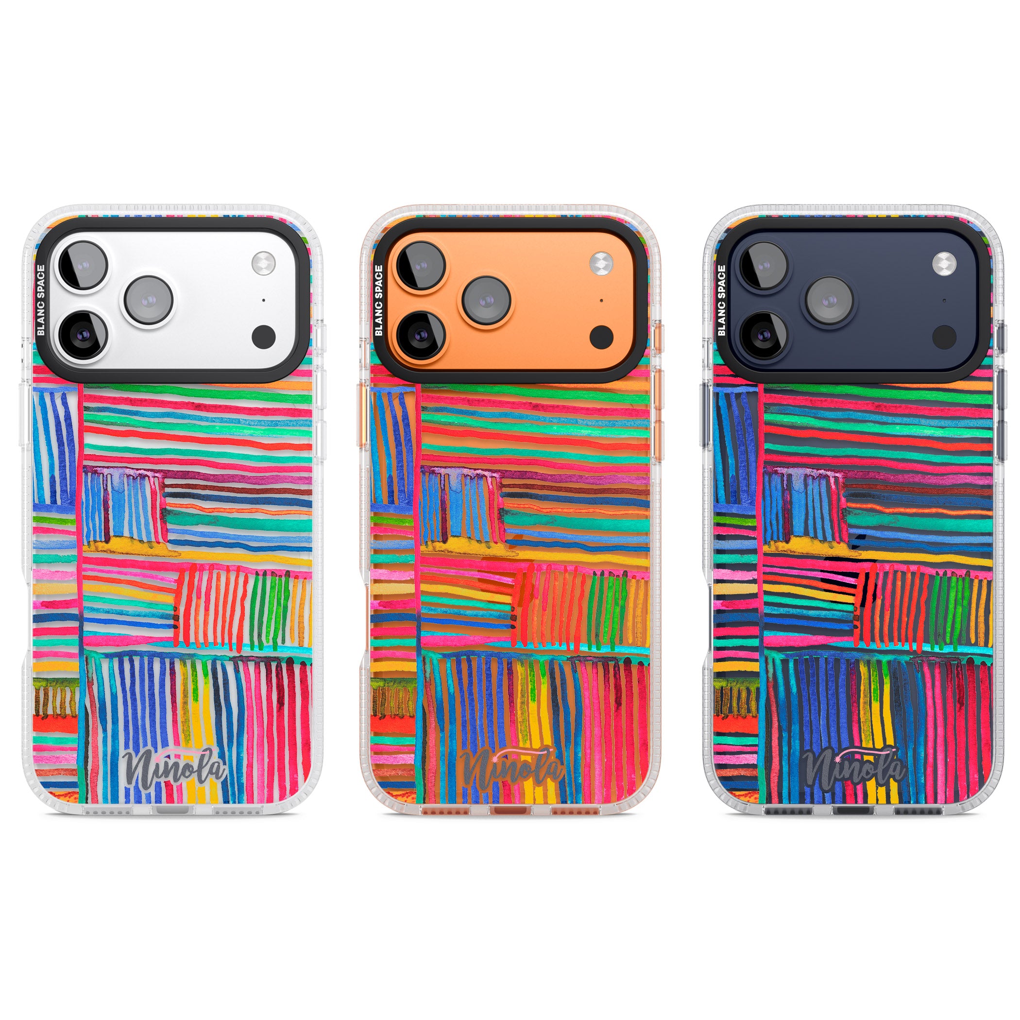 Vibrant Watercolor Lines iPhone 17 Pro Impact Air Clear Phone Case APT Impact Protection