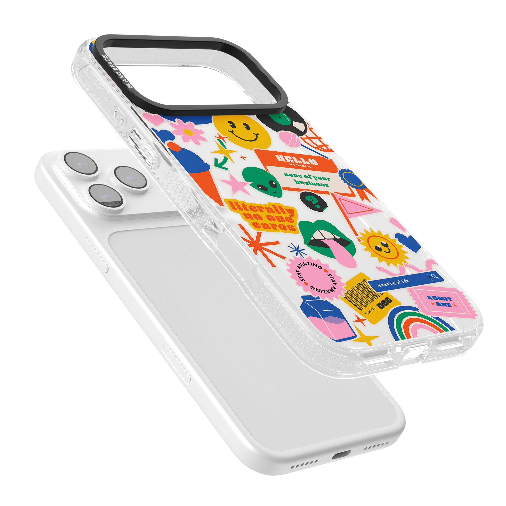 Nostalgic Sticker Vibes iPhone 17 Pro Max Impact Air Clear Phone Case Colours