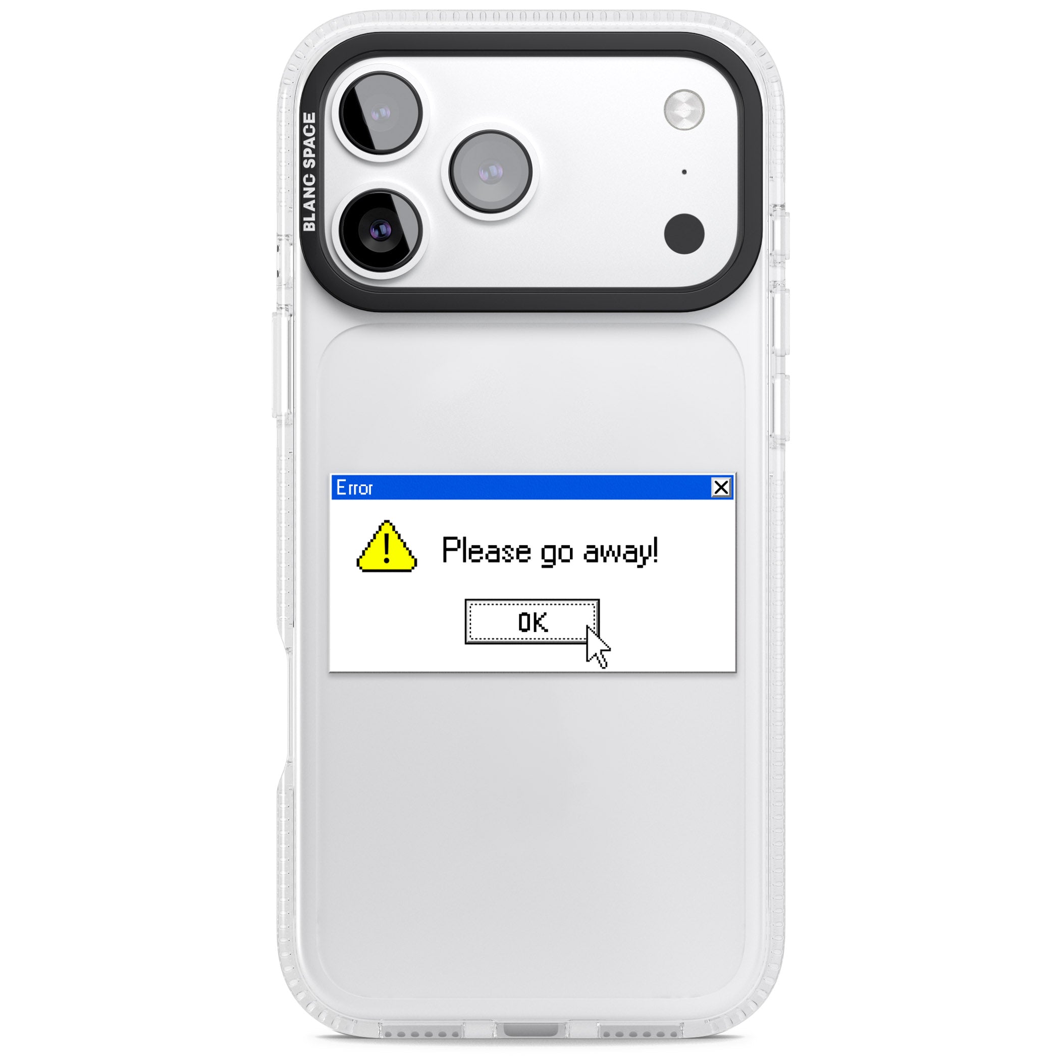 Please Go Away Exe iPhone 17 Pro Impact Air Clear Phone Case