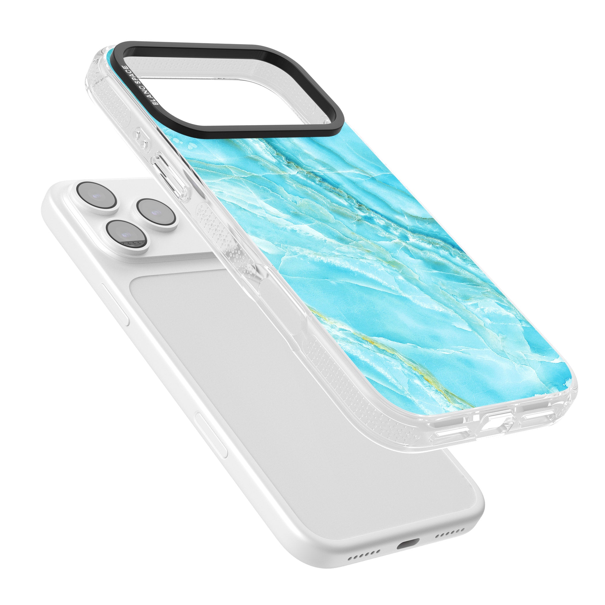 Blue Onyx Marble iPhone 17 Pro Max Impact Air Clear Phone Case Colours