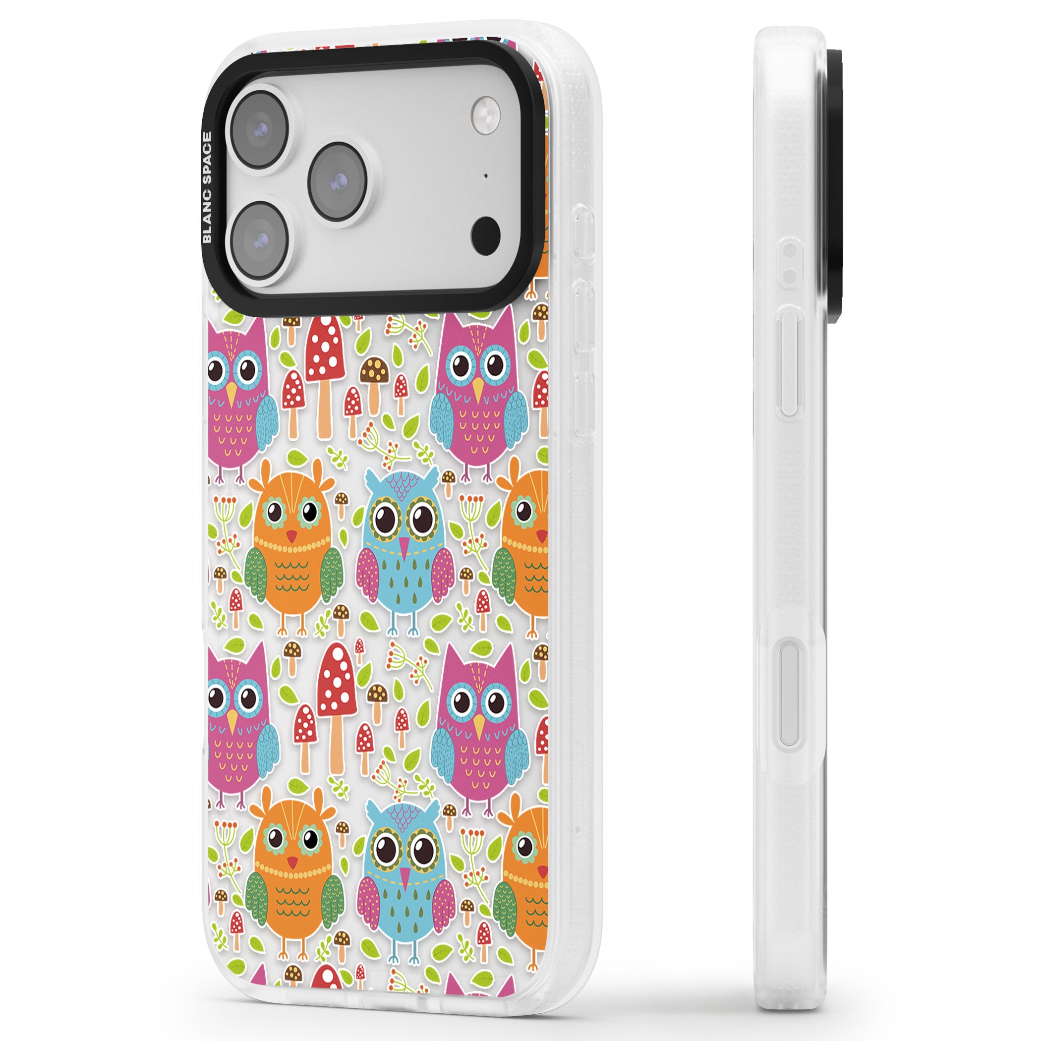 Forrest Owl Clear Pattern iPhone 17 Pro Max Impact Air Clear Phone Case Side Profile