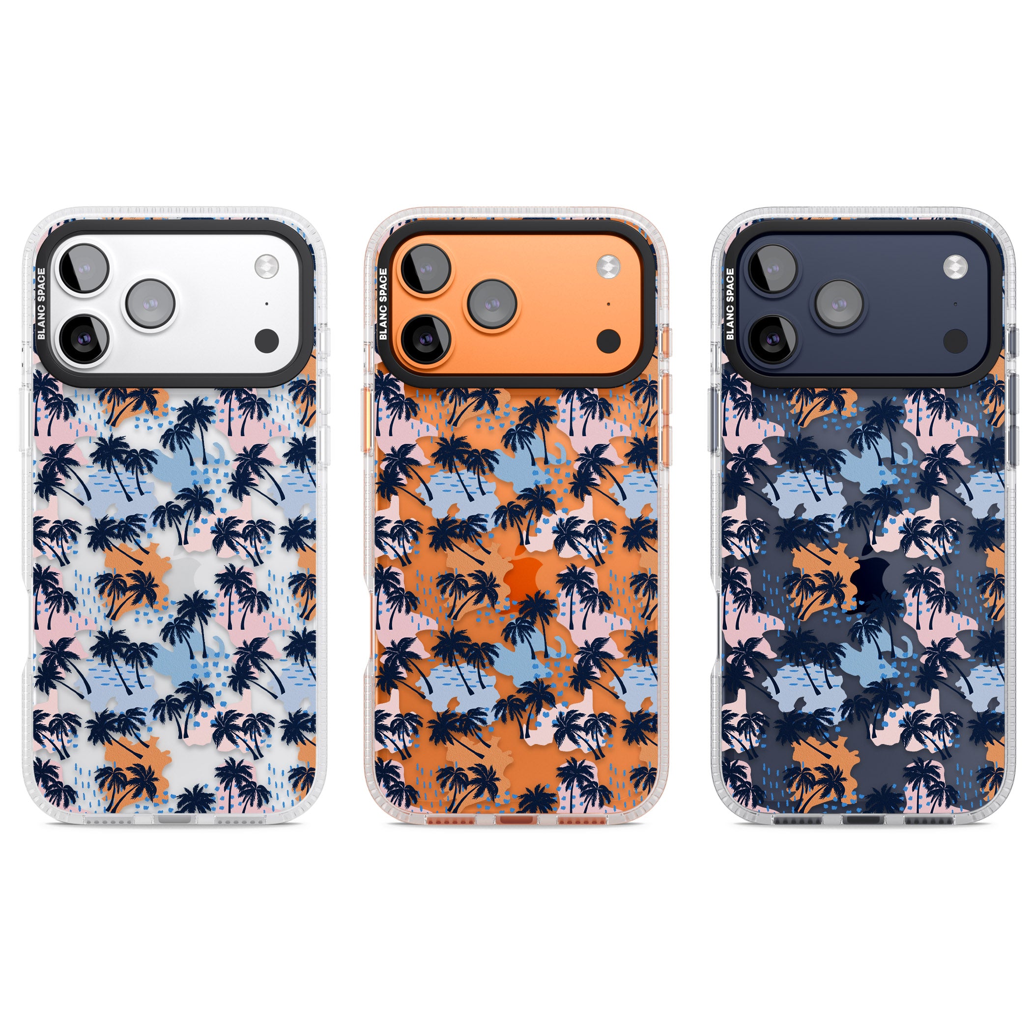 Tropical Vibes Palm Clear iPhone 17 Pro Impact Air Clear Phone Case APT Impact Protection