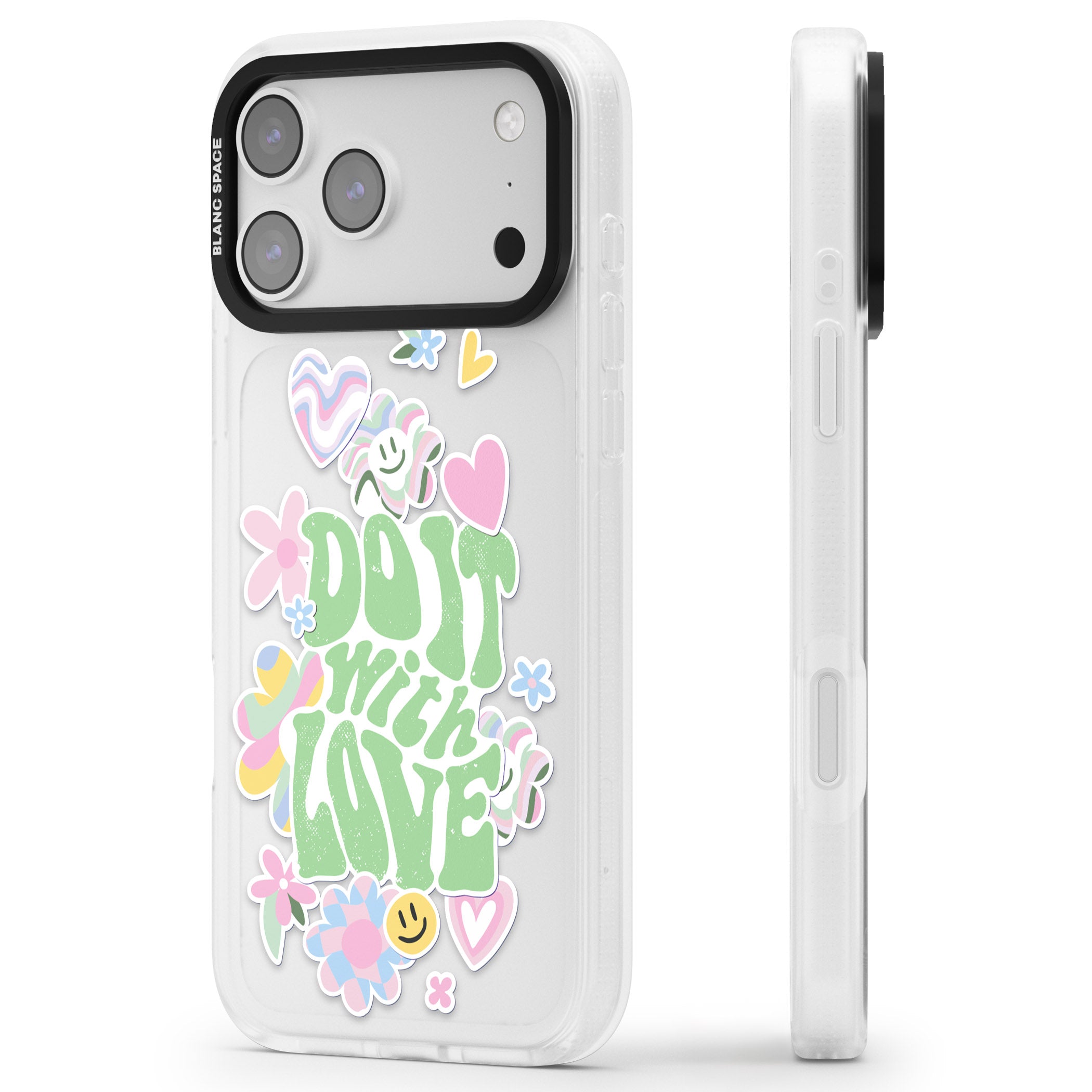Do It With Love iPhone 17 Pro Max Impact Air Clear Phone Case Side Profile