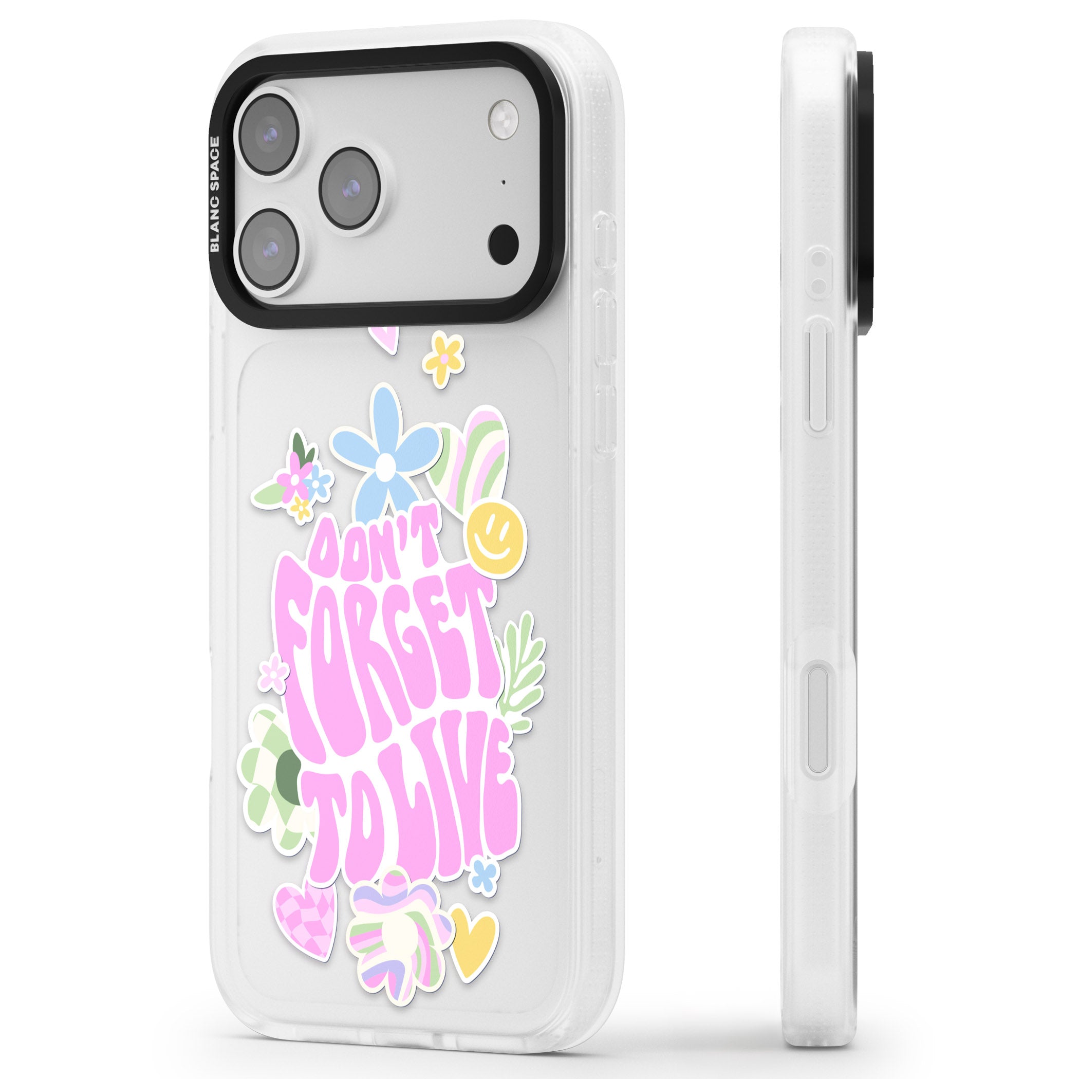 Don'T Forget To Live iPhone 17 Pro Max Impact Air Clear Phone Case Side Profile
