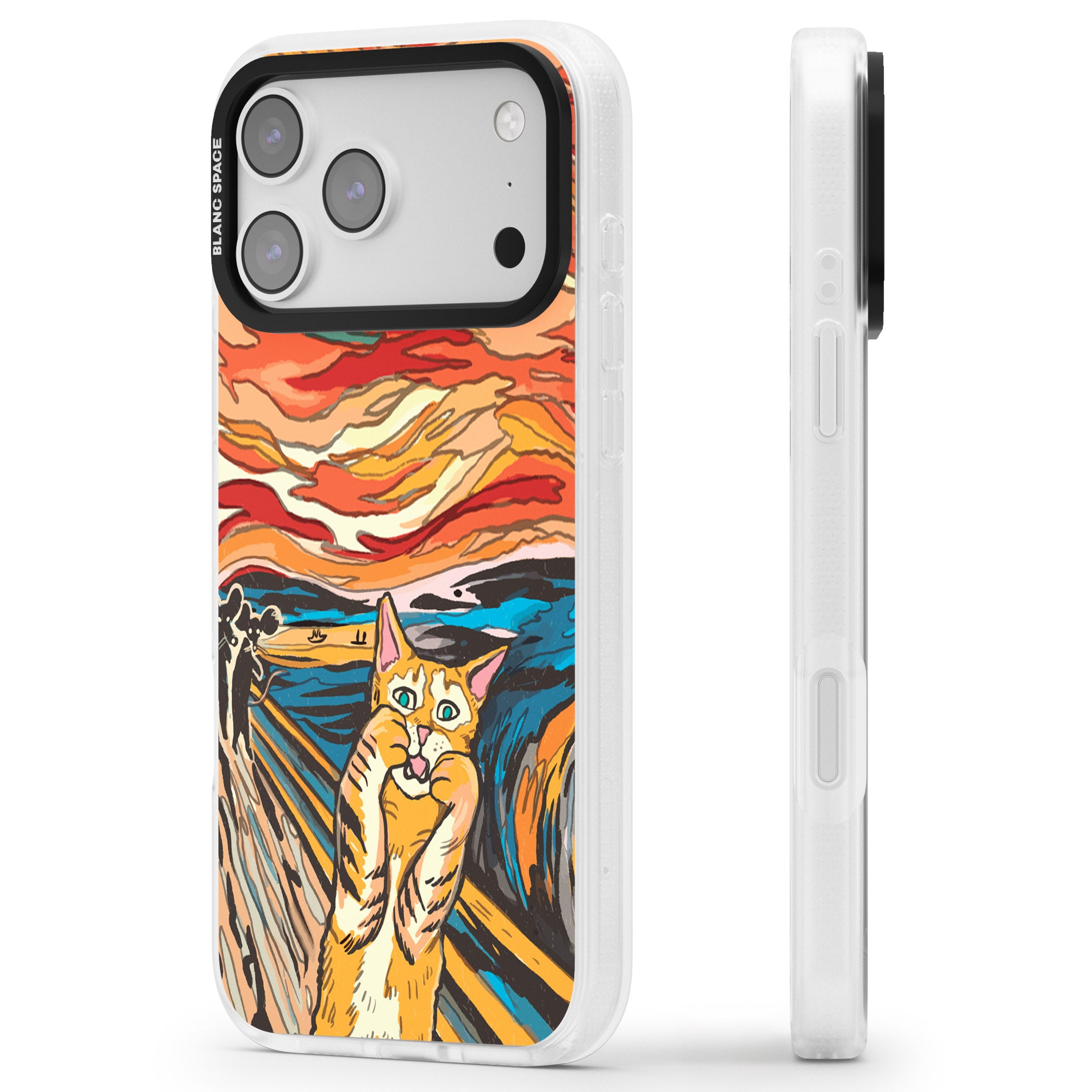 The Meow iPhone 17 Pro Max Impact Air Clear Phone Case Side Profile