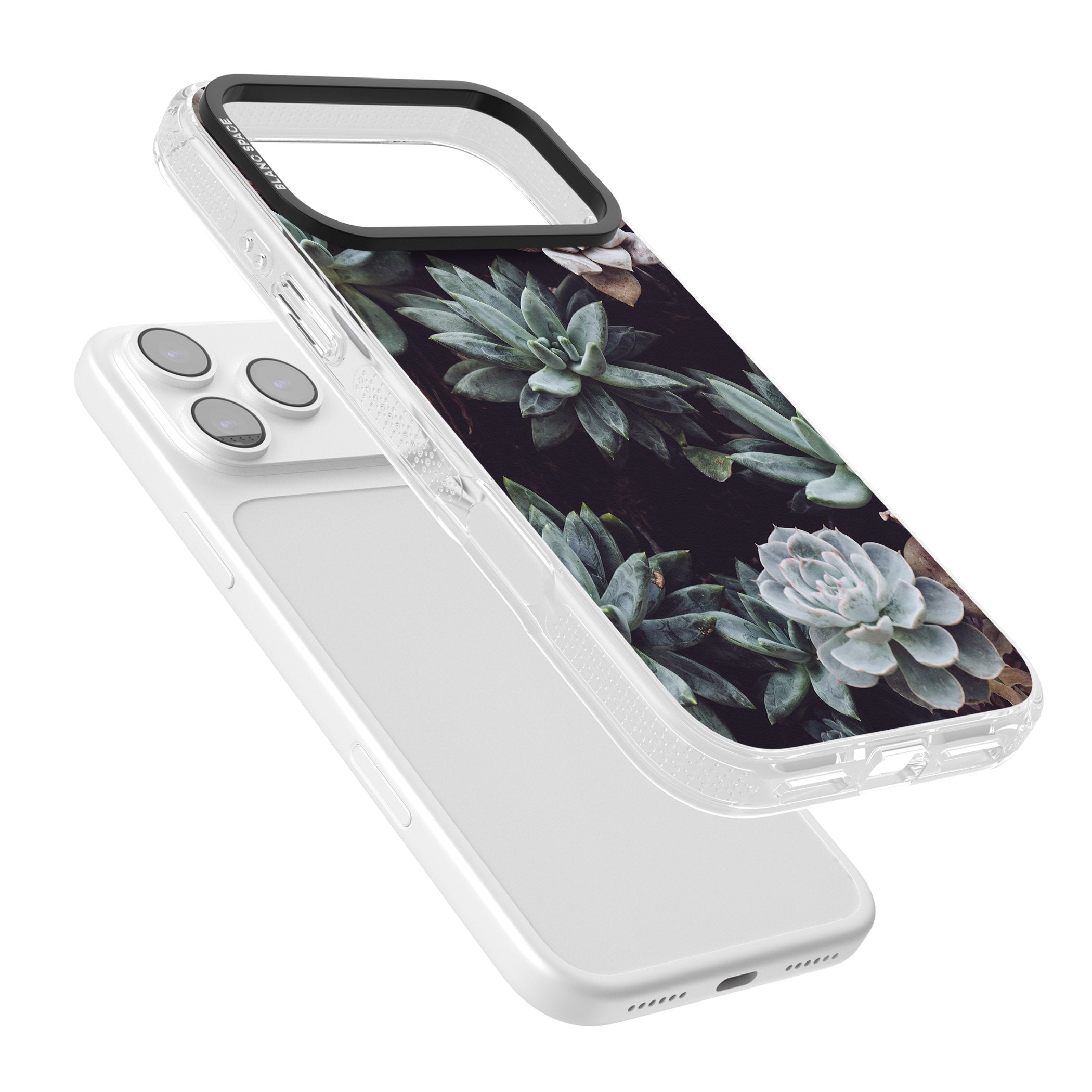 Succulent Bloom Mixed iPhone 17 Pro Max Impact Air Clear Phone Case Colours