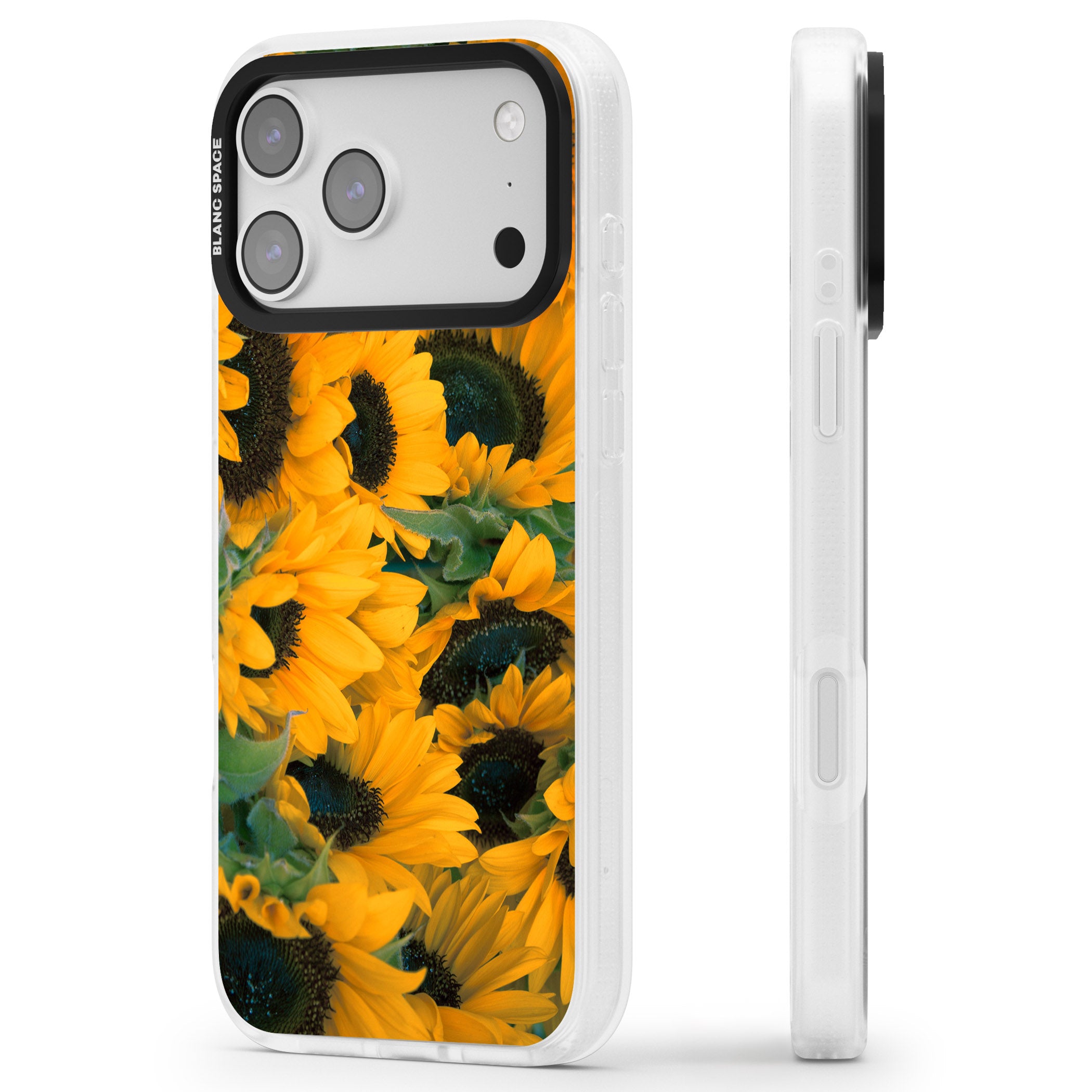 Sunflowers iPhone 17 Pro Max Impact Air Clear Phone Case Side Profile